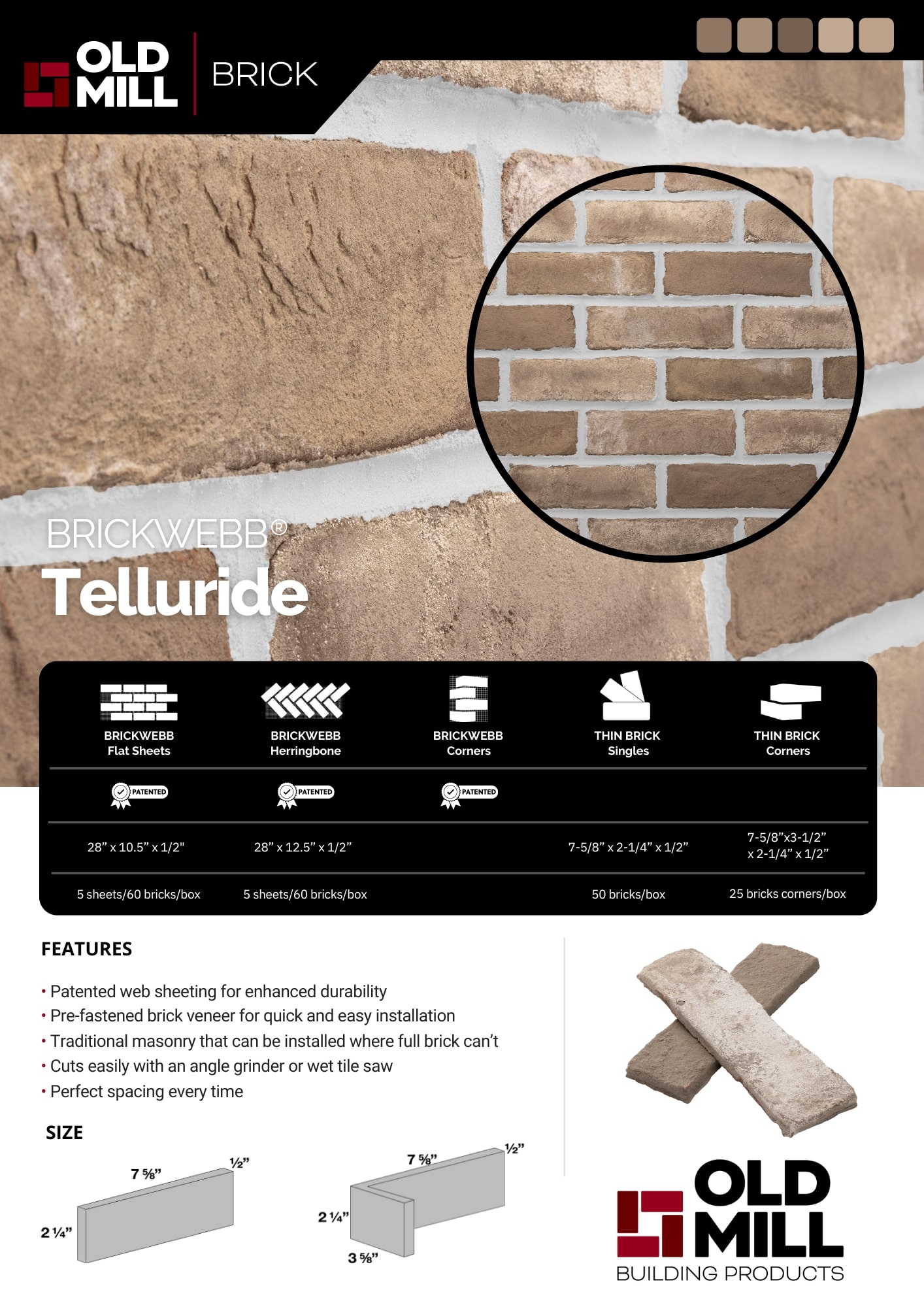 Old Mill Thin Brick Systems BW-370068CS Brick-Veneer - View #5