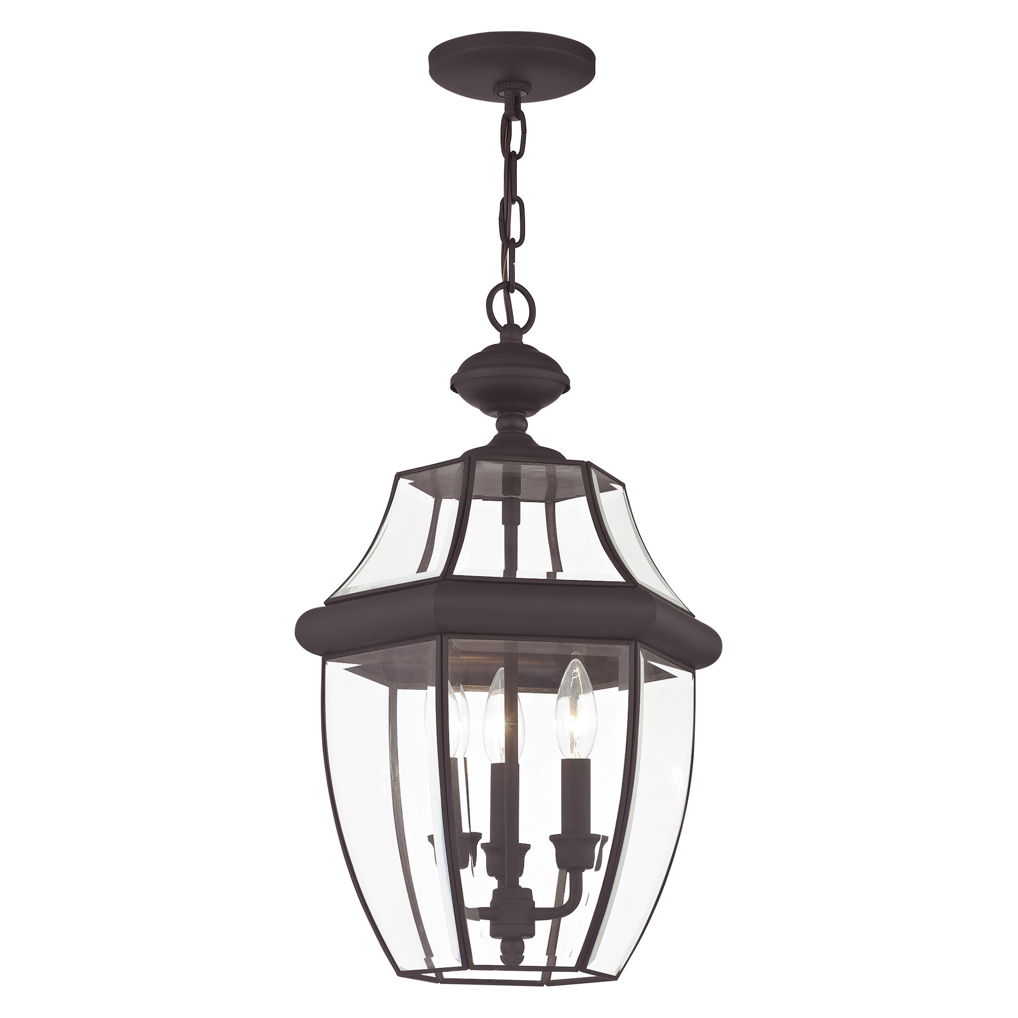 Elegant Monterey Bronze Outdoor Pendant Light with Clear Beveled Glass