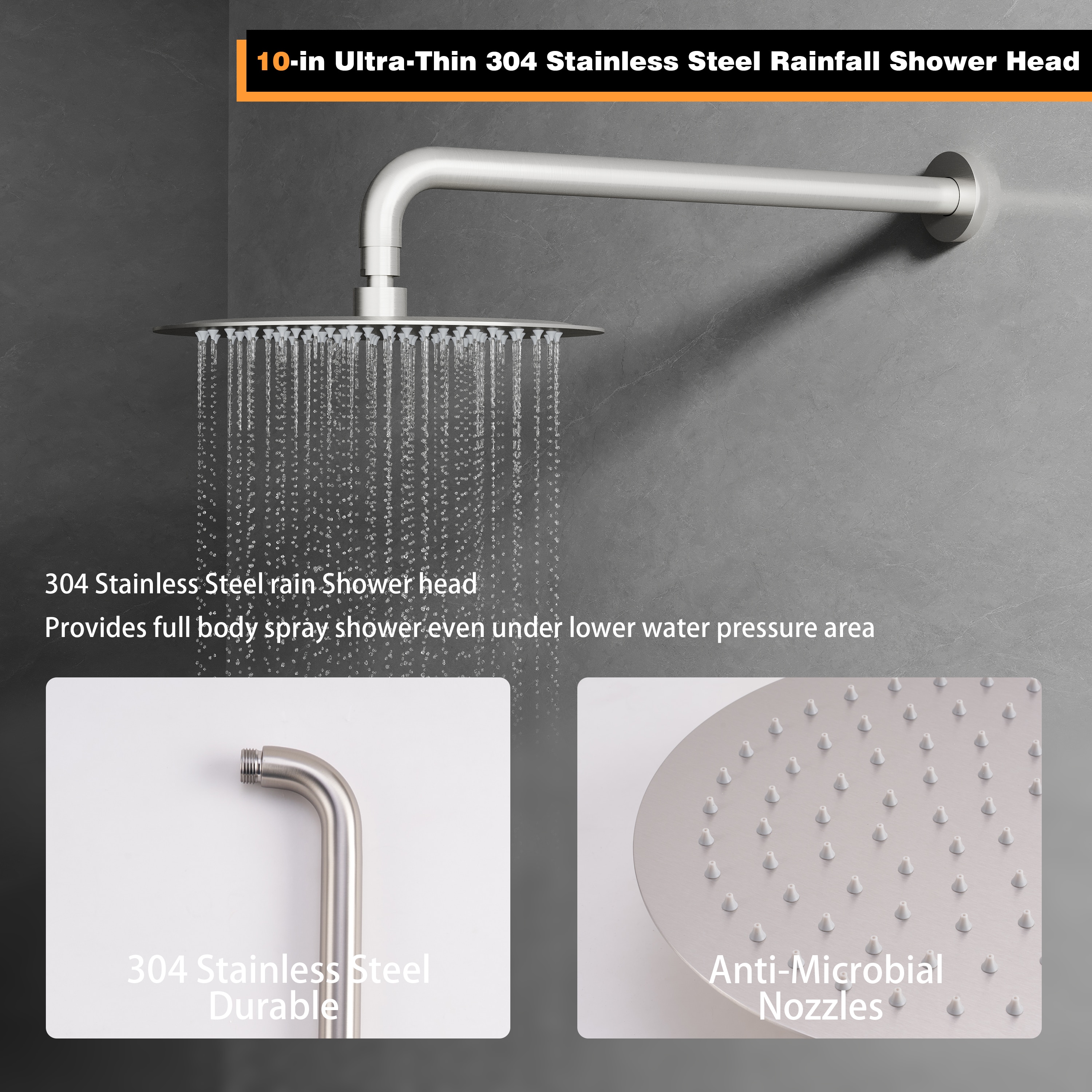WELLFOR CR-P-10-2W02BN Showerhead-Bar-Panels - View #4