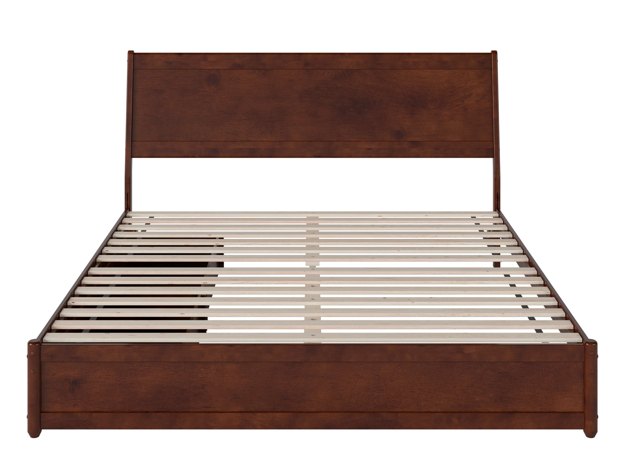 Casanova Dark Walnut King Wood Platform Bed with Storage Drawers