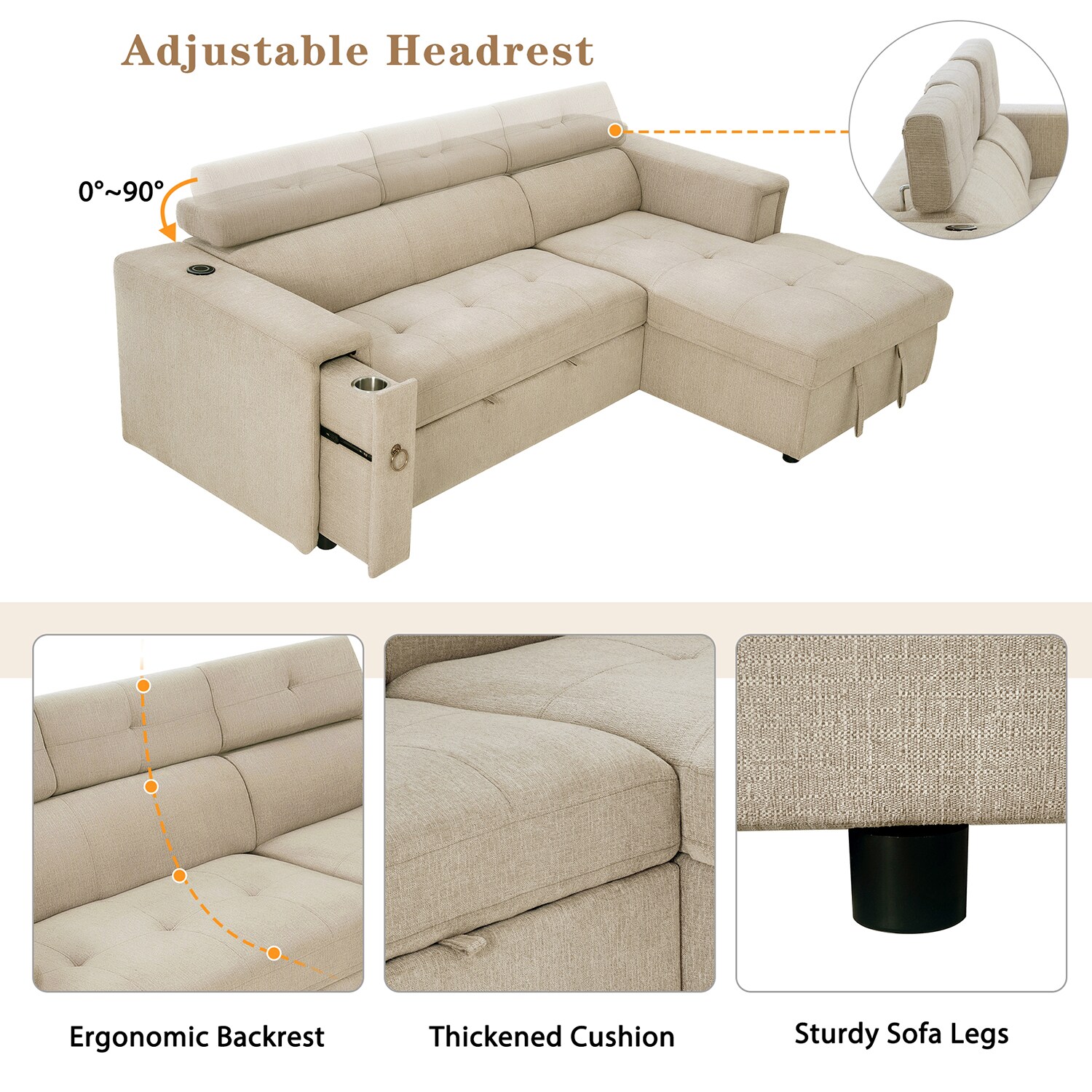 SINOFURN SYA370144GY Sofas-Loveseats - View #14