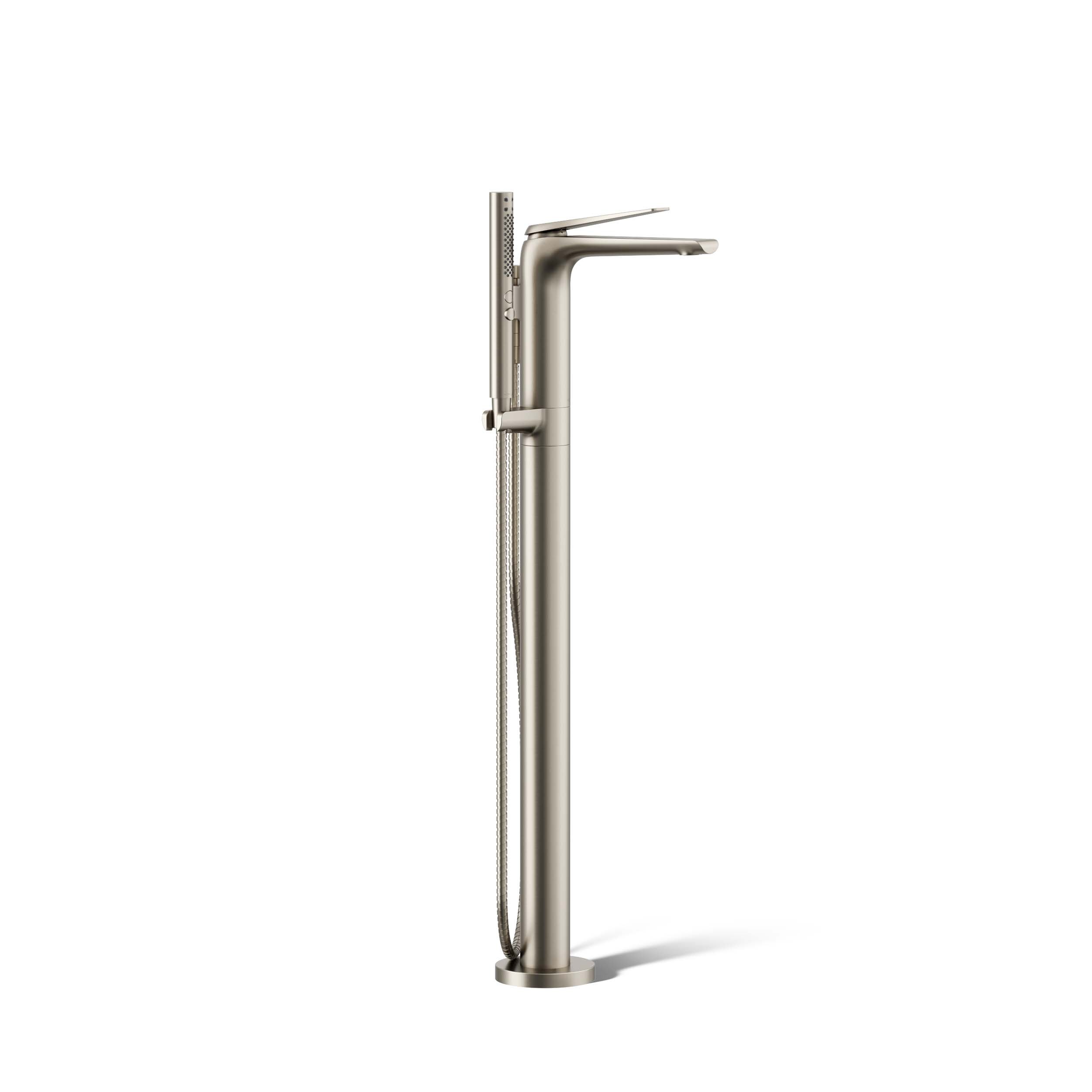 KOHLER K-T97367-4-BN Avid Vibrant Brushed Nickel 1-handle Freestanding Low-arc Bathtub Faucet with Hand Shower ( Valve Included )
