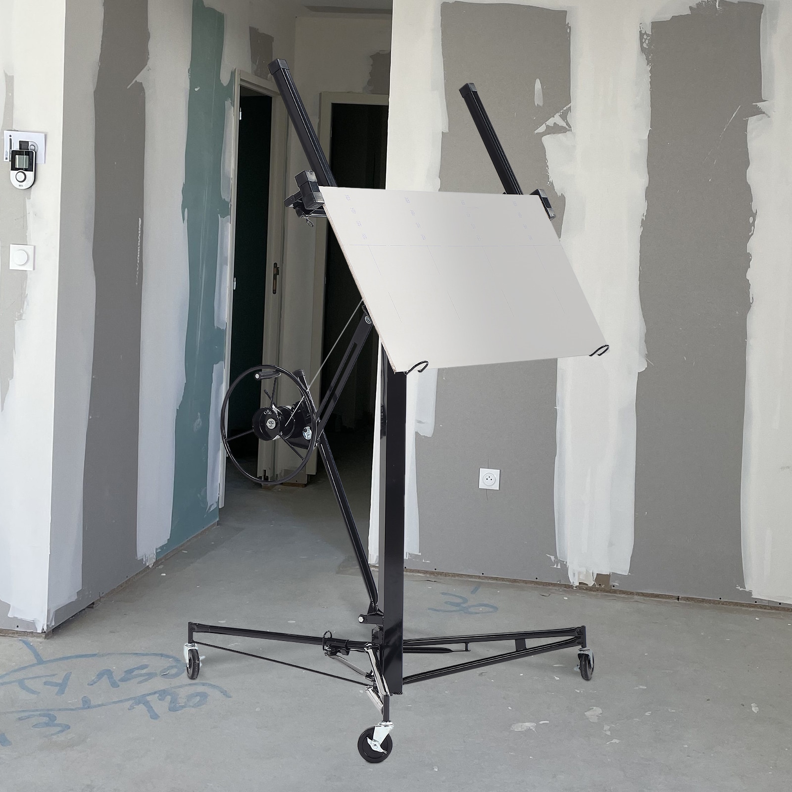 Maocao Hoom 11ft Yellow Drywall Lift 11-ft H x 53.5-in L x 53.5-in W Steel Drywall Lift