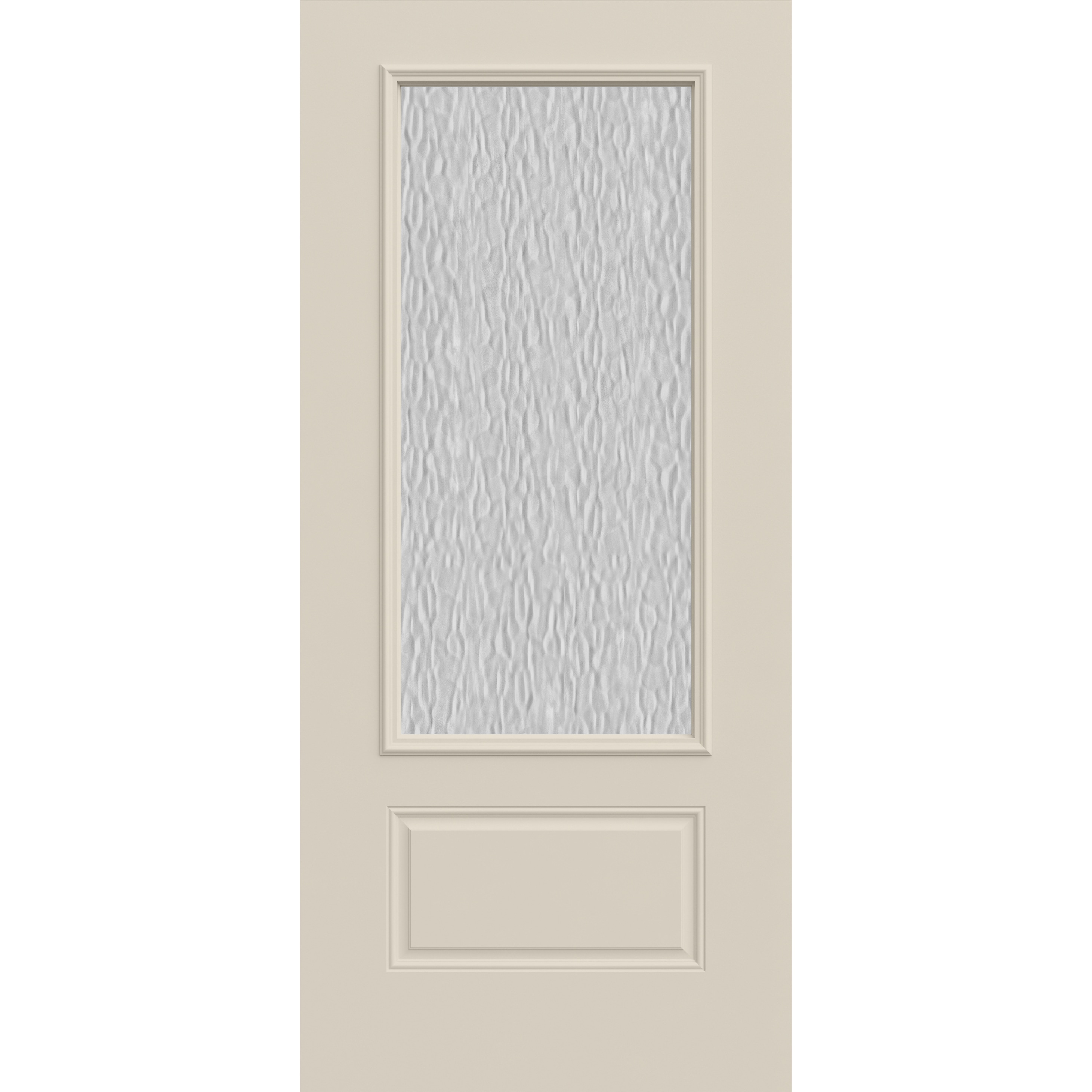 36-in x 80-in Steel 3/4 Lite Universal Reversible Primed Slab Door Single Front Door Insulating Core in Off-White | - JELD-WEN LOWOLJW230500275