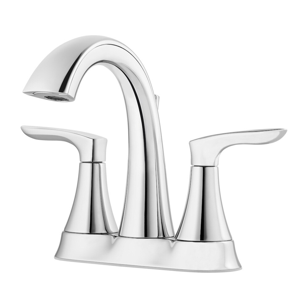 Pfister Weller Polished Chrome 2 Handle 4 In Centerset Watersense Low Arc Bathroom Sink Faucet 