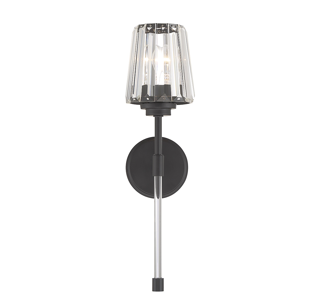 Matte Black Crystal Shade Dimmable Wall Sconce
