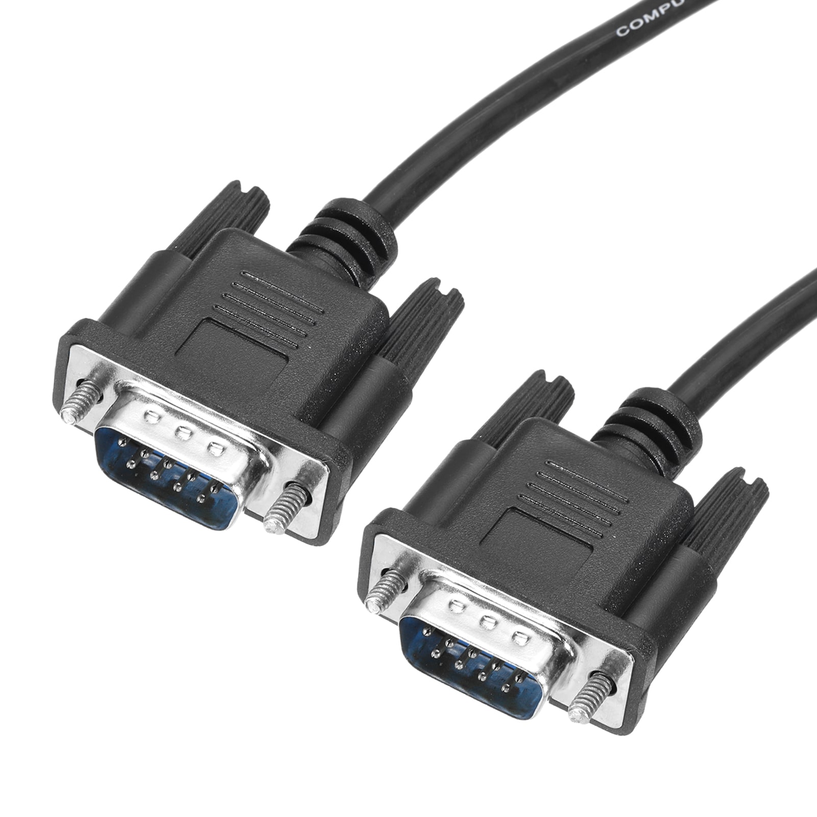 Unique Bargains 1.6 ft DB9 RS232 Serial Cable Straight Through RS-232 Male to Male 9 Pin Extension Cable for Data Communication Black