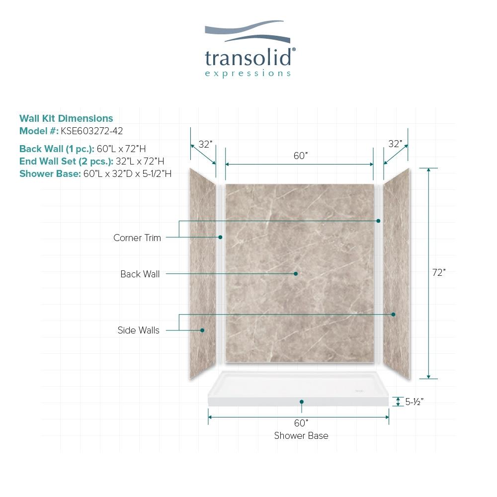 Transolid KSE603272-5475NC-42 Alcove-Shower-Kit - View #4