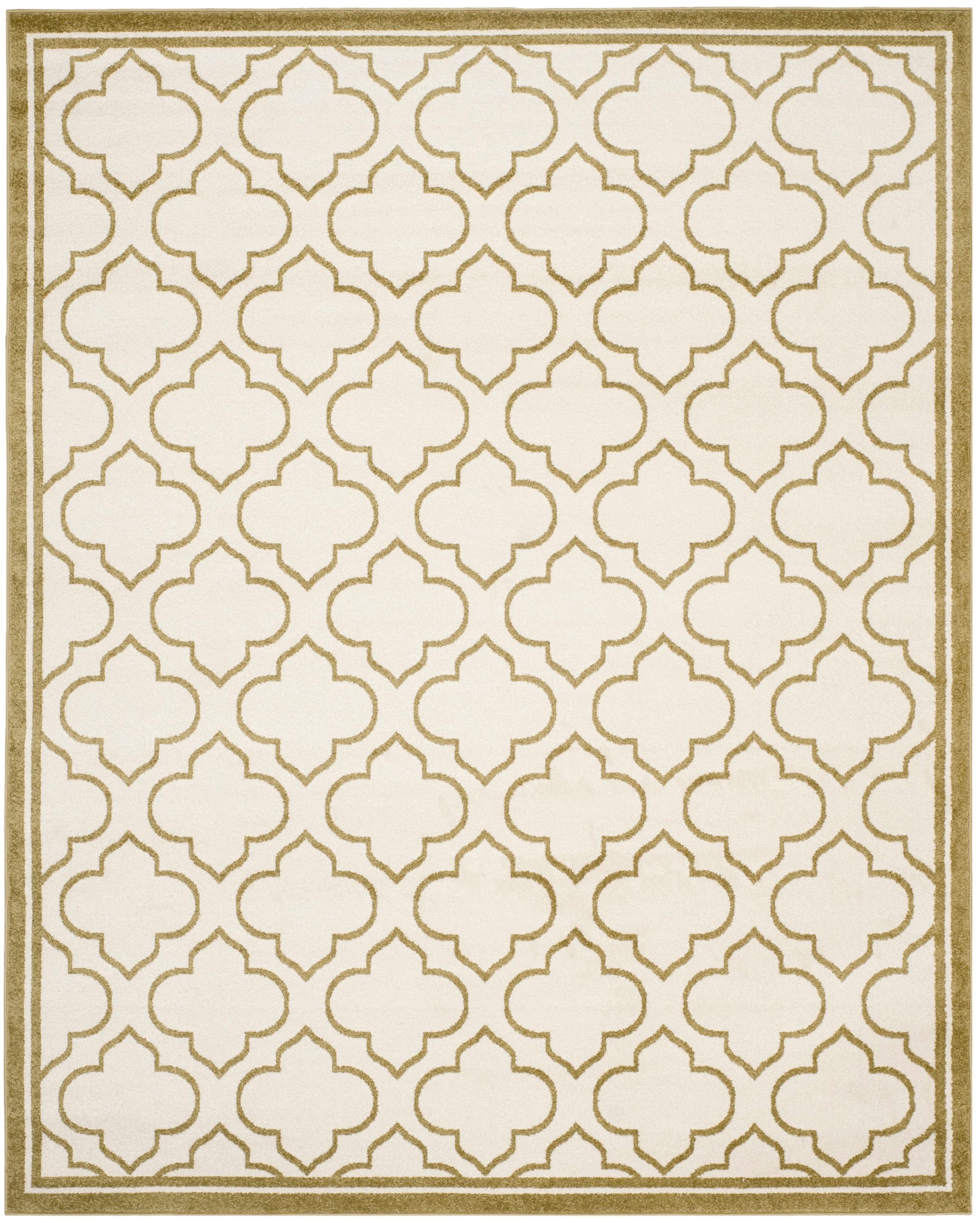 Safavieh AMT412A-8 Amherst Moroccan 8 x 10 (ft) Loomed Synthetic Ivory/Light Green Rectangular Indoor Geometric Area rug