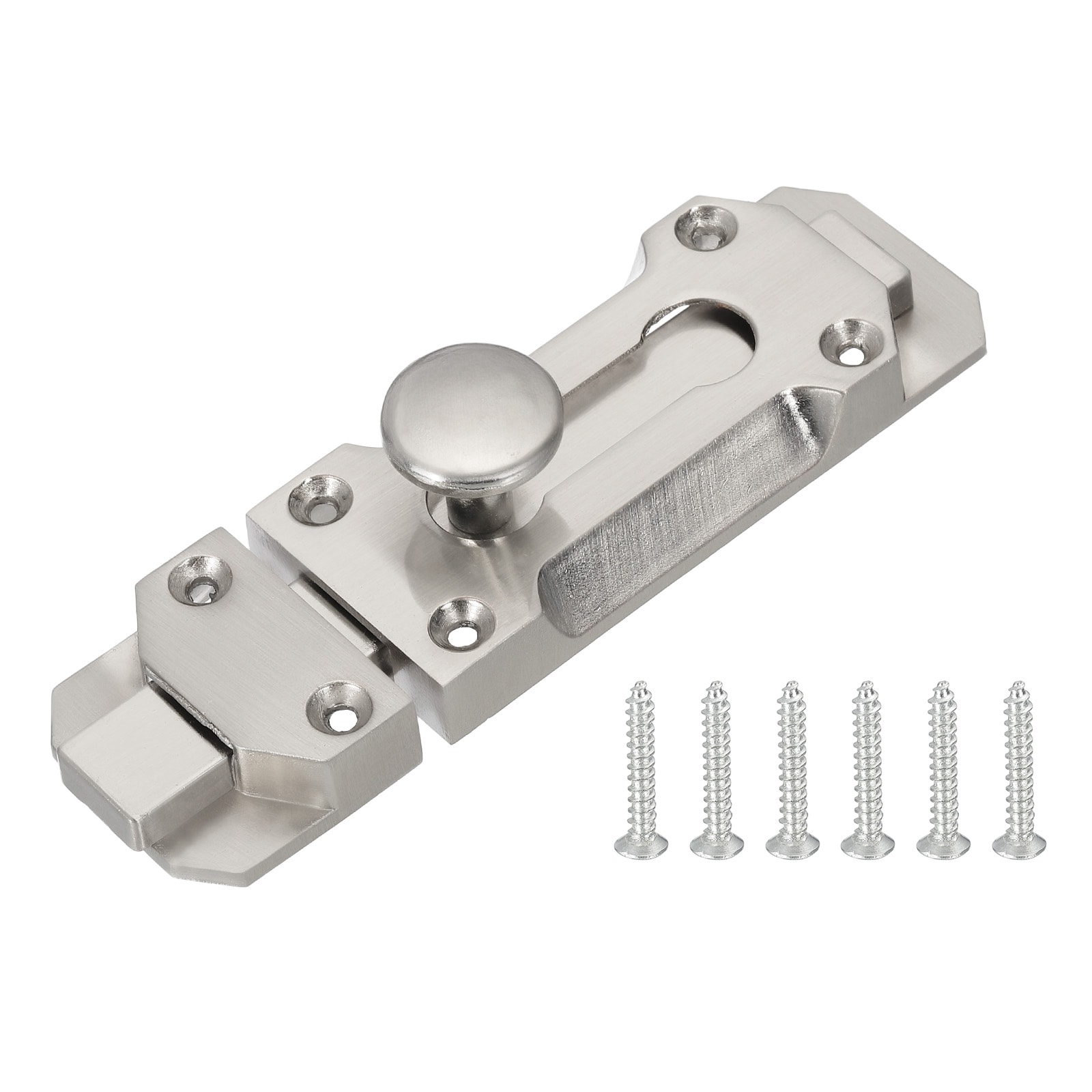 PATIKIL Barrel Bolt Latch 4 Inch Solid Slide Door Lock Zinc Alloy Security Bolt Latch Vintage Gate Latches for Barn Warehouse Silver