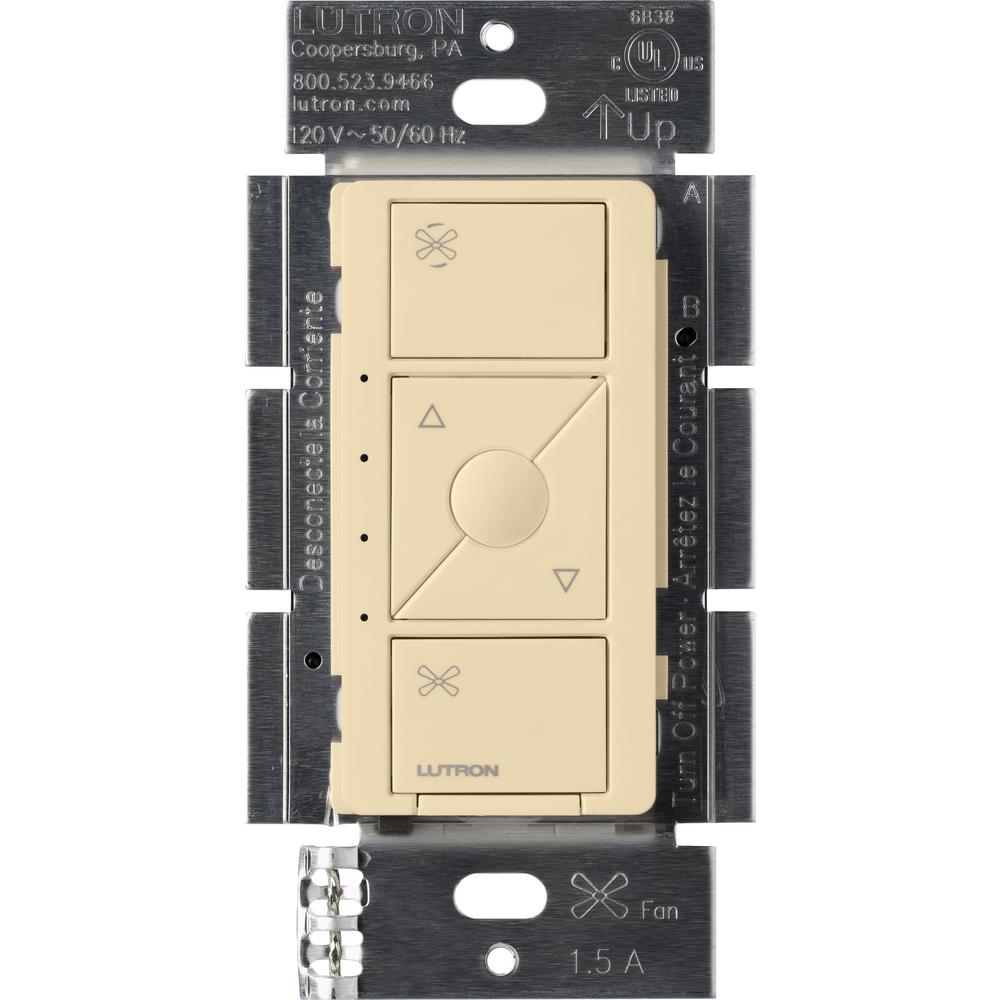 Lutron PD-FSQN-IV Caseta Smart Lighting 1.5 -Amp 4-speed Smart Touch Fan Control Ivory