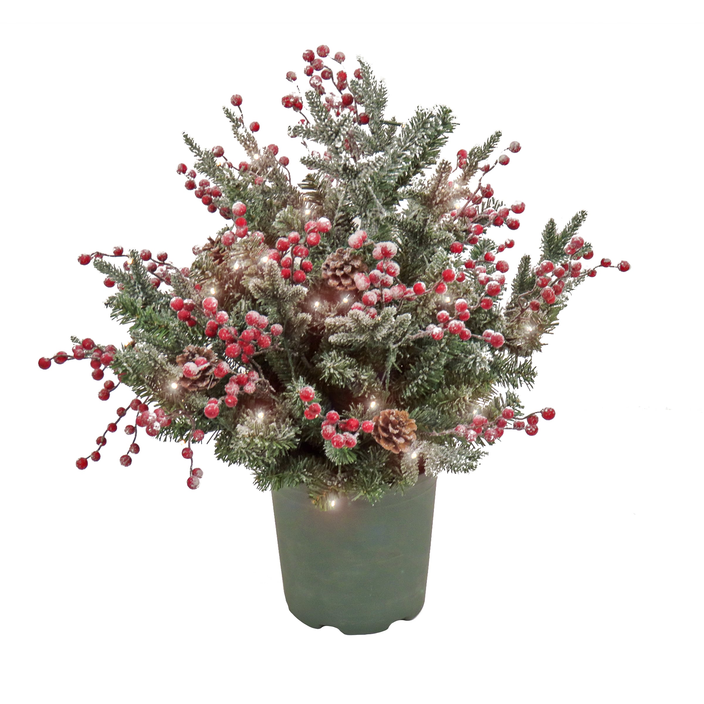 National Tree 28in Frosted Traditions Frosted Greenery Urn Filler -  HGTFG63-30128UB