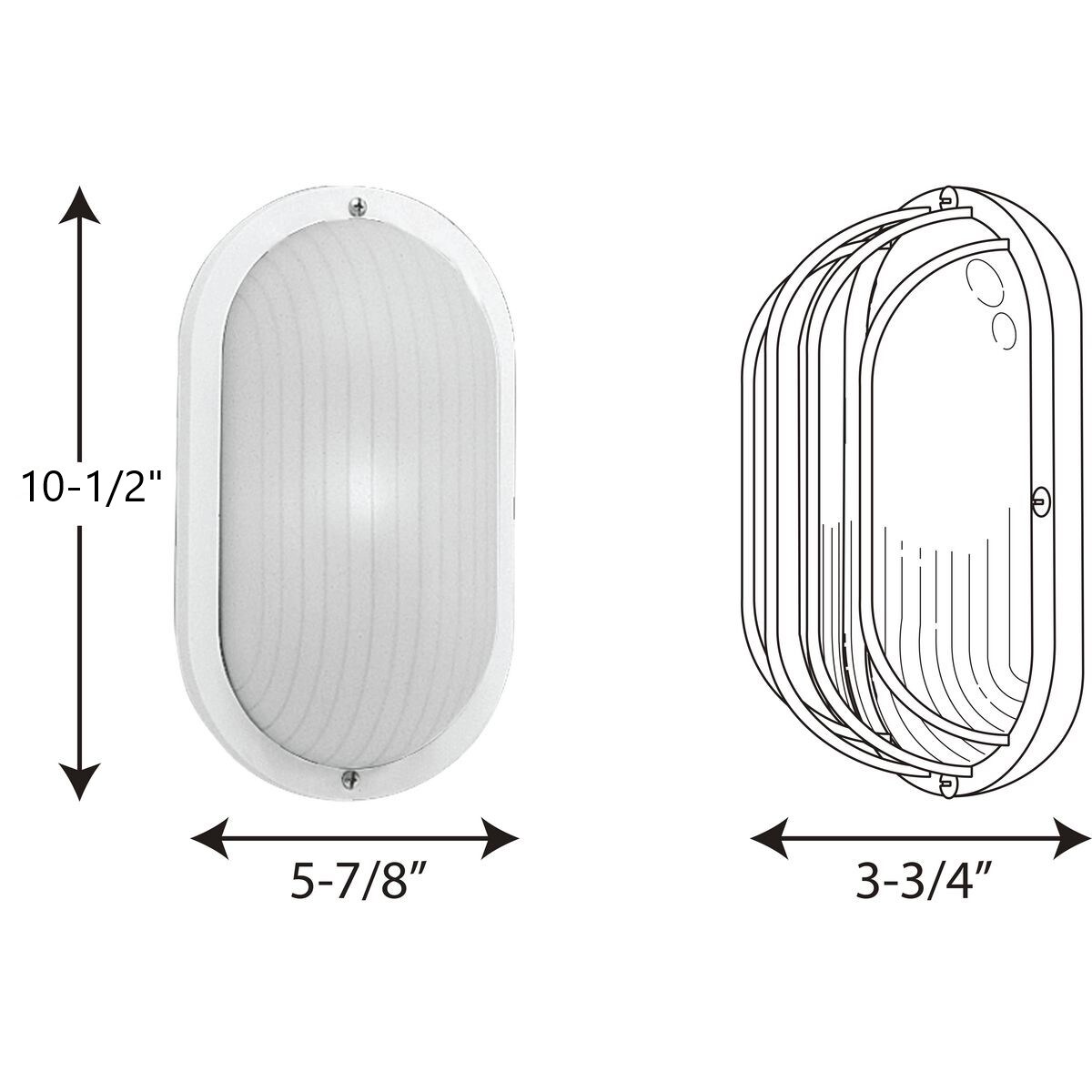 White Polycarbonate 10.5" Wall or Ceiling Mount Bulkhead Light
