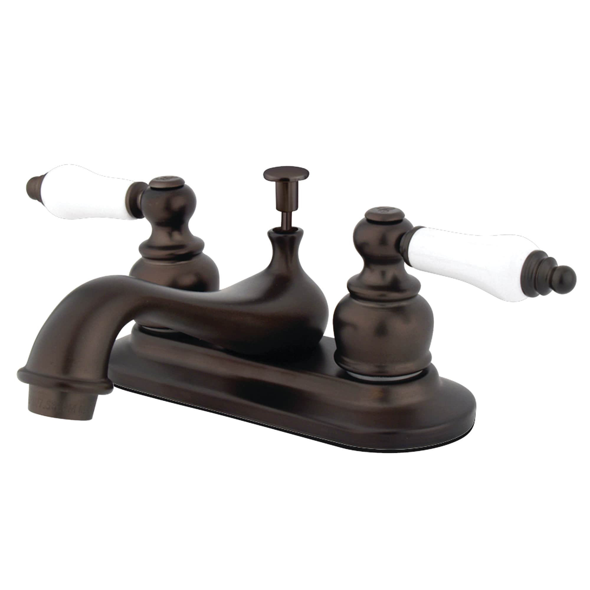 Elements of Design EB605B Elizabeth Oil-rubbed bronze 4-in centerset 2-handle Low-arc Residential Handle Bathroom Sink Faucet with Drain