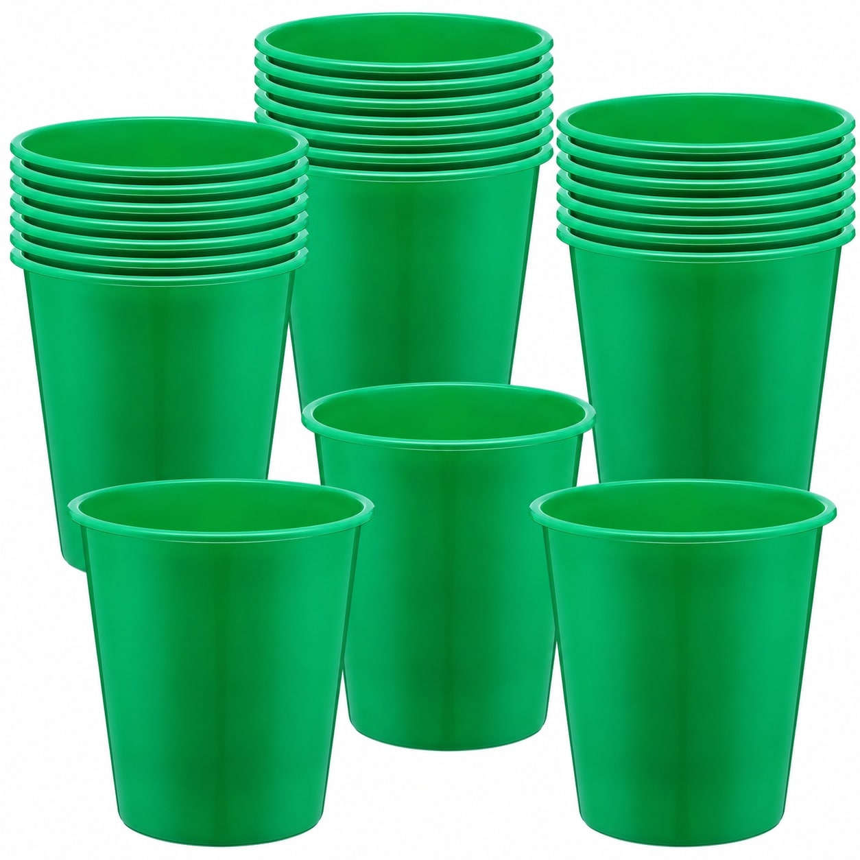 Aoibox 24 Pack Green Plastic Ice Buckets 3 Liter 7 09 x 7 09 in with Stickers for St Patrick s Day Party Supplies #LABBZJYG
