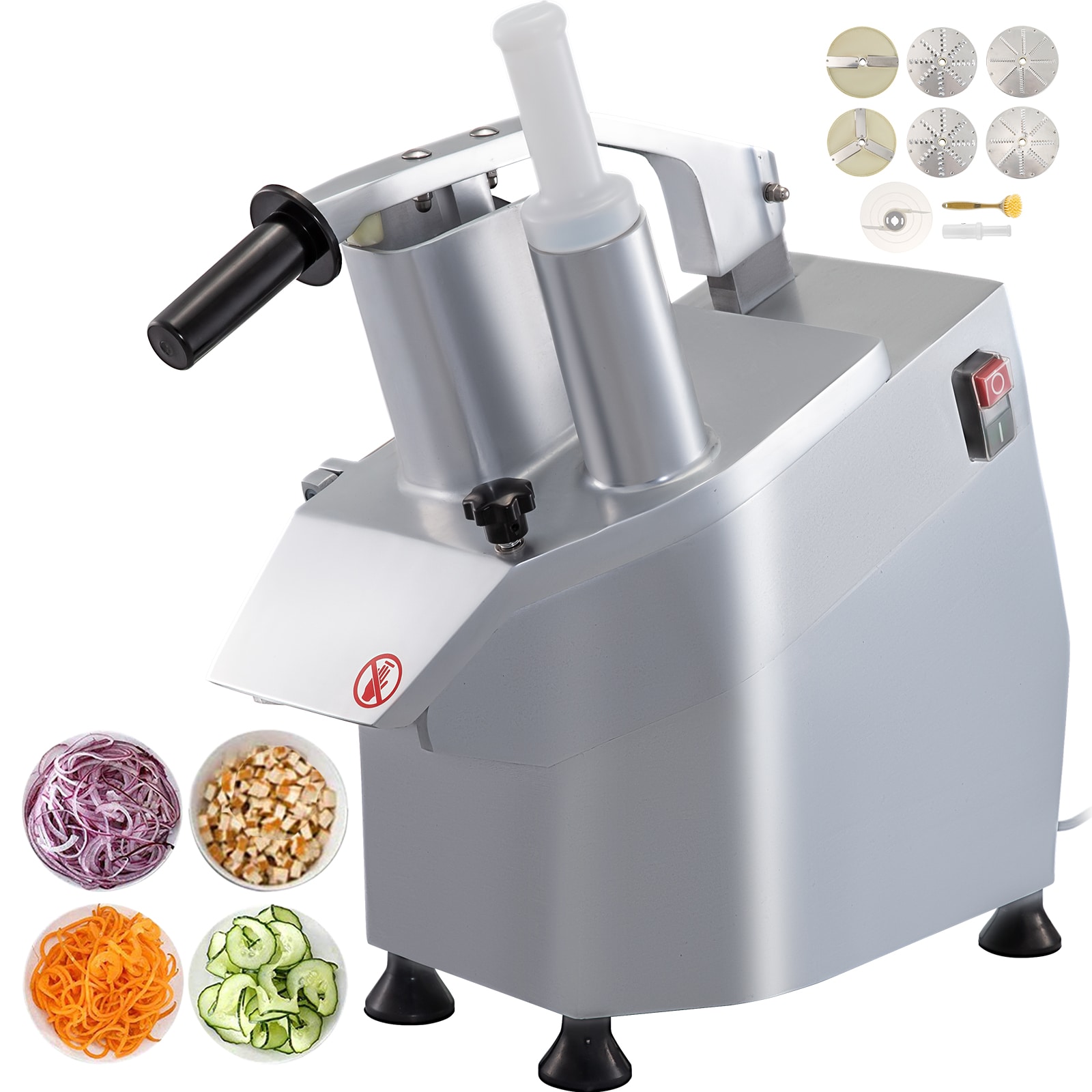 VEVOR 110V 550W Food Processor 1600-Speed Commercial/Residential Food Slicer with Thickness Control (Stainless Steel + Cast Aluminum Alloy) QCJJKC-30060HZ001V1 Sansujyuku sansujyuku.com