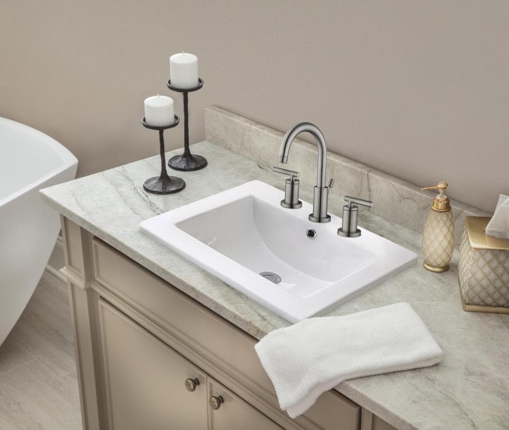 Details about   Tuba Rectangular Drop-In Bathroom Sink 21-1/2" X 14-3/4" X 7" White Porcelain