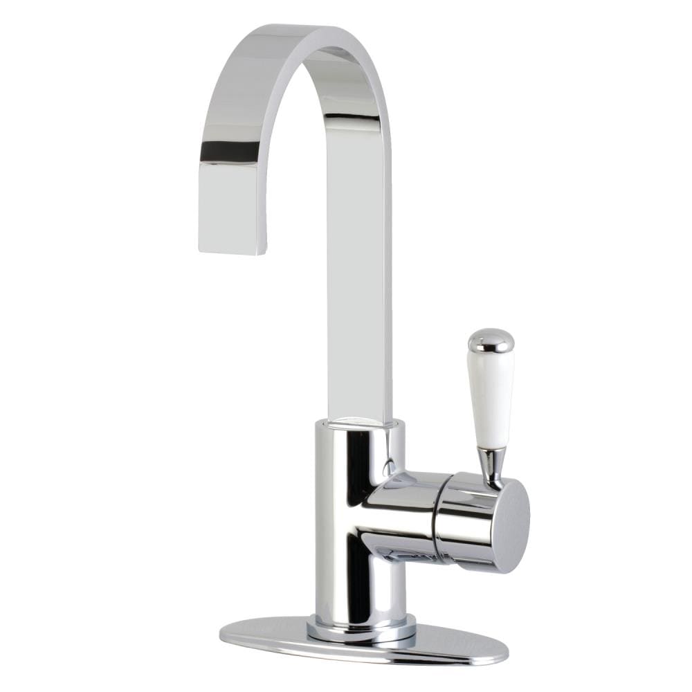 Kingston Brass Paris Polished Chrome 1 Handle Deck Mount Bar And Prep Handle Kitchen Faucet Deck Plate Included In The Kitchen Faucets Department At Lowes Com