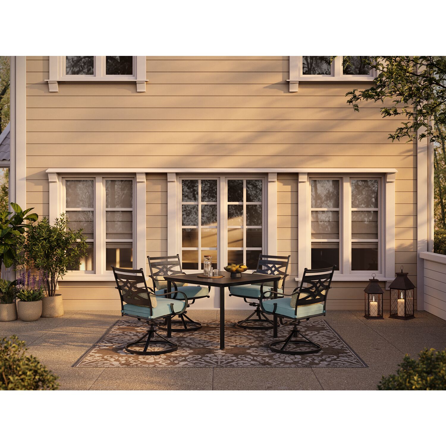 Hanover MCLRDN5PCSQSW4-BLU Patio-Dining-Sets - View #12