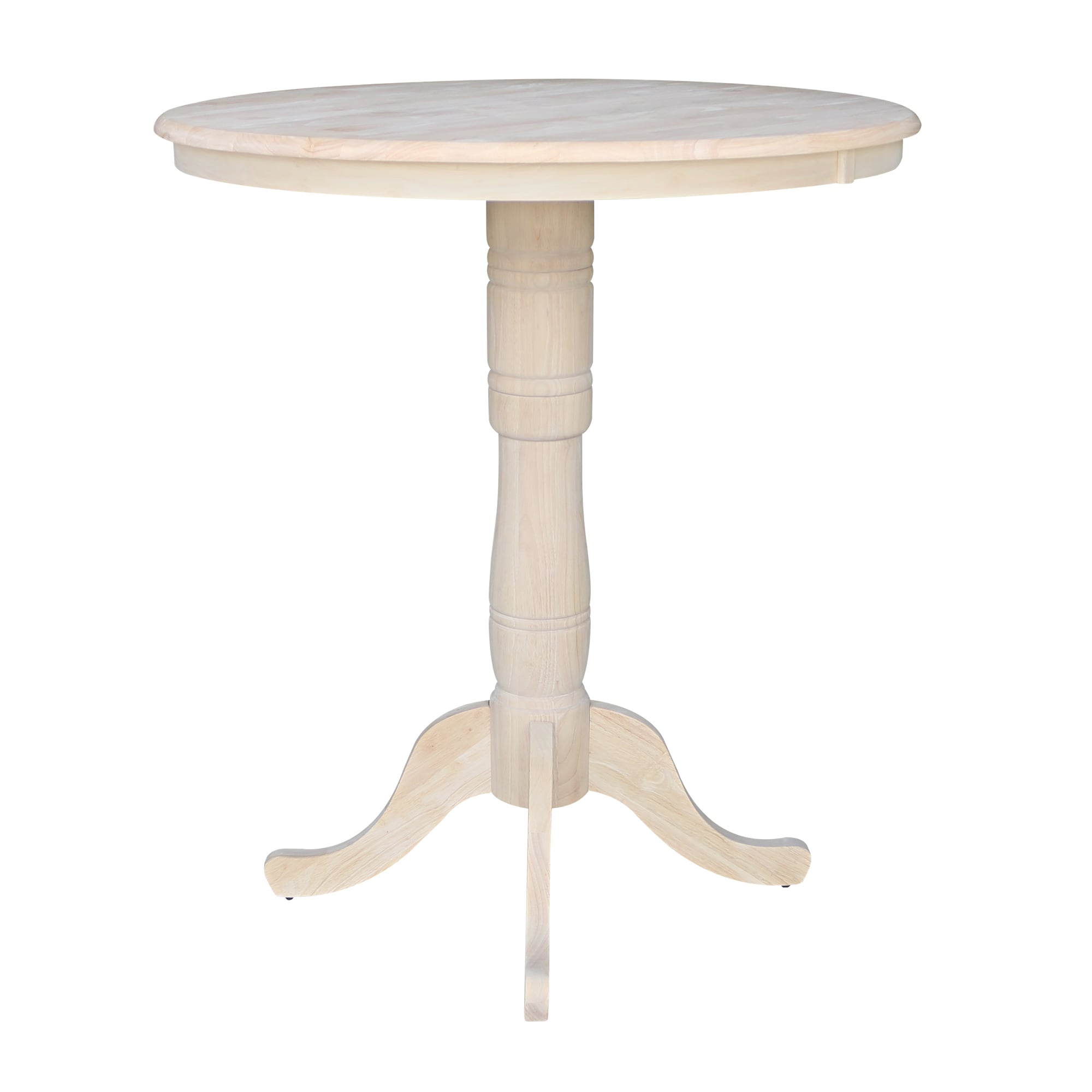 International Concepts Unfinished Round Traditional Bar Table, Wood ...