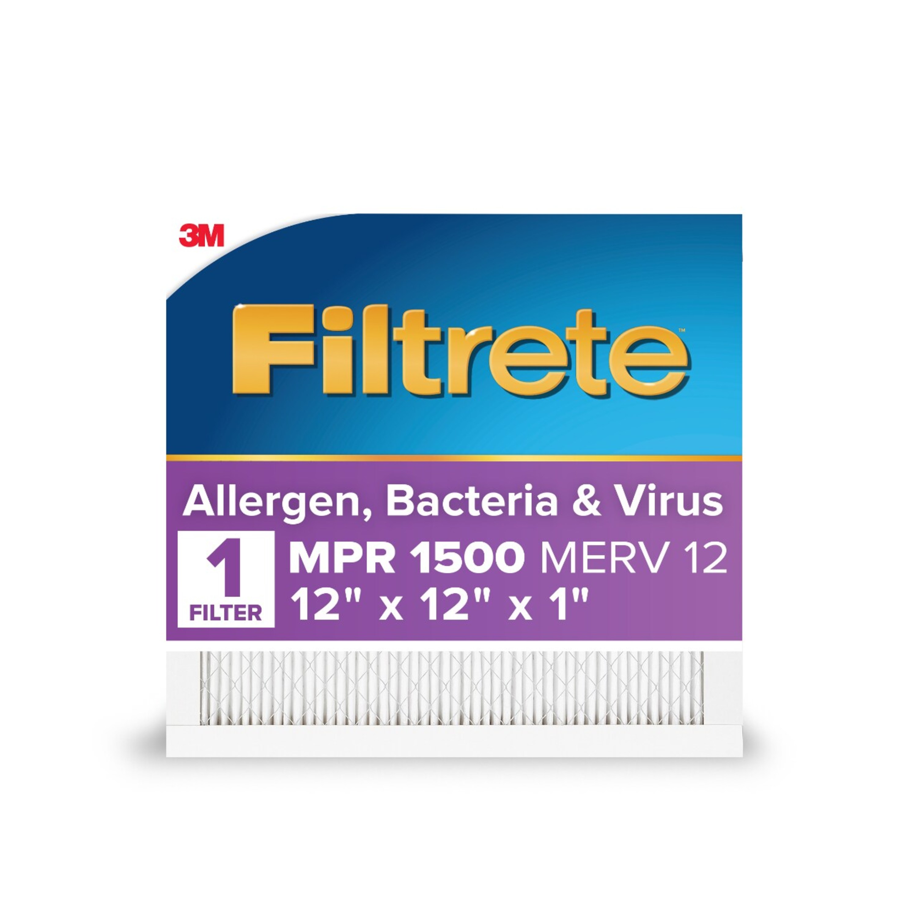 Filtrete 2010DC-9 12 x 12 x 1 MERV 12.0 1500.0 MPR Allergen, Bacteria and Virus Electrostatic pleated Air Filter