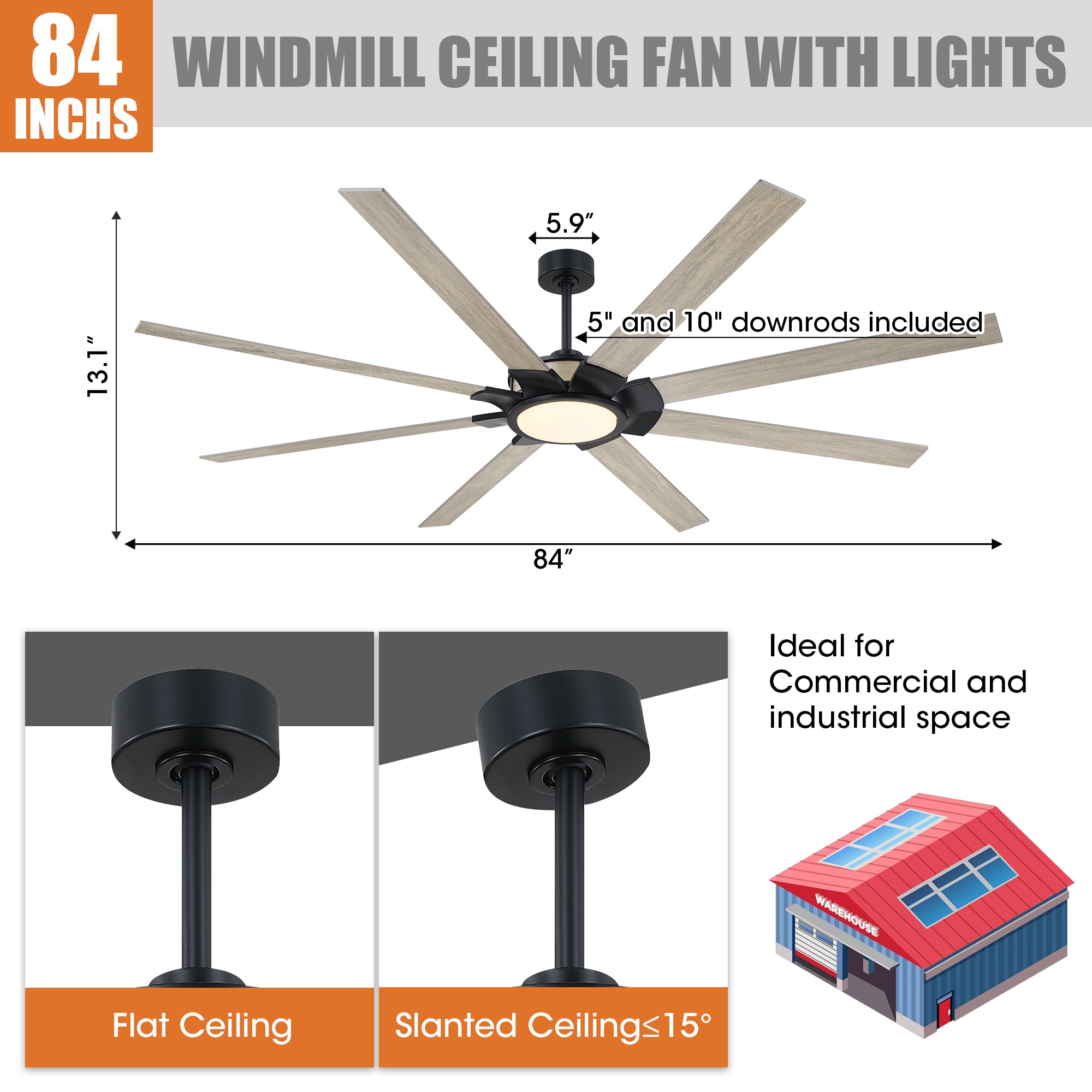 Parrot Uncle F8017BK Ceiling-Fans - View #4