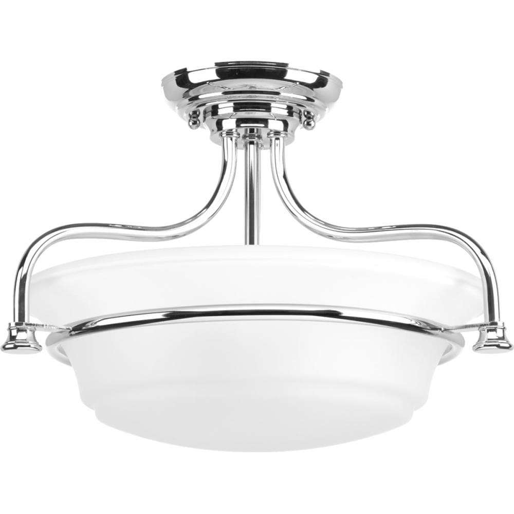 Progress Lighting P350079-015 Tinsley 2-Light 16.5-in Polished Chrome Semi Flush Mount Light