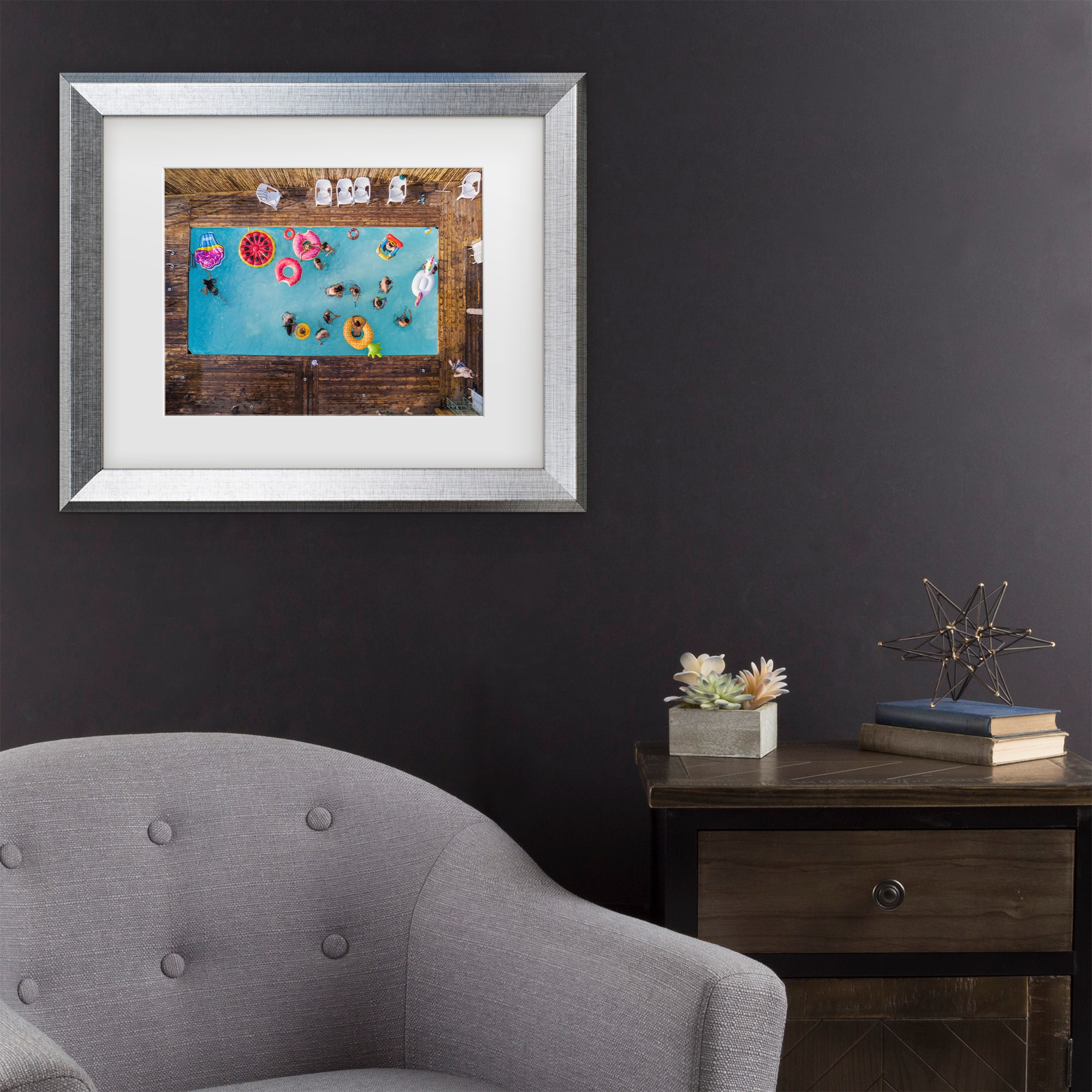 Trademark Fine Art 1X10910-S1620MF Hymn For The Weekend Or Adar Silver Frame Wood Framed 16-in H x 20-in W Modern Canvas Print