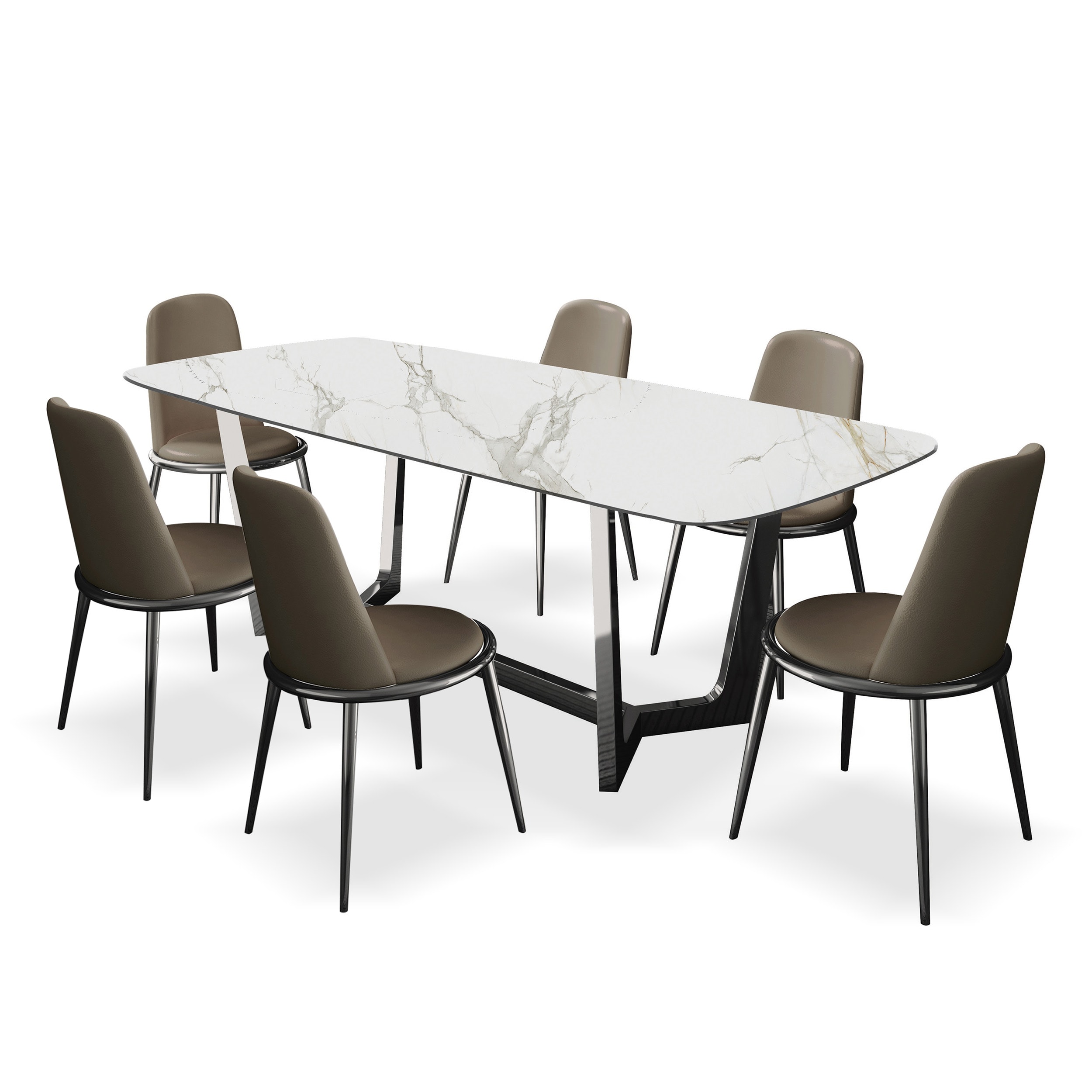Furniture of America IDF-3701SVT-7PC Dining-Sets - View #2