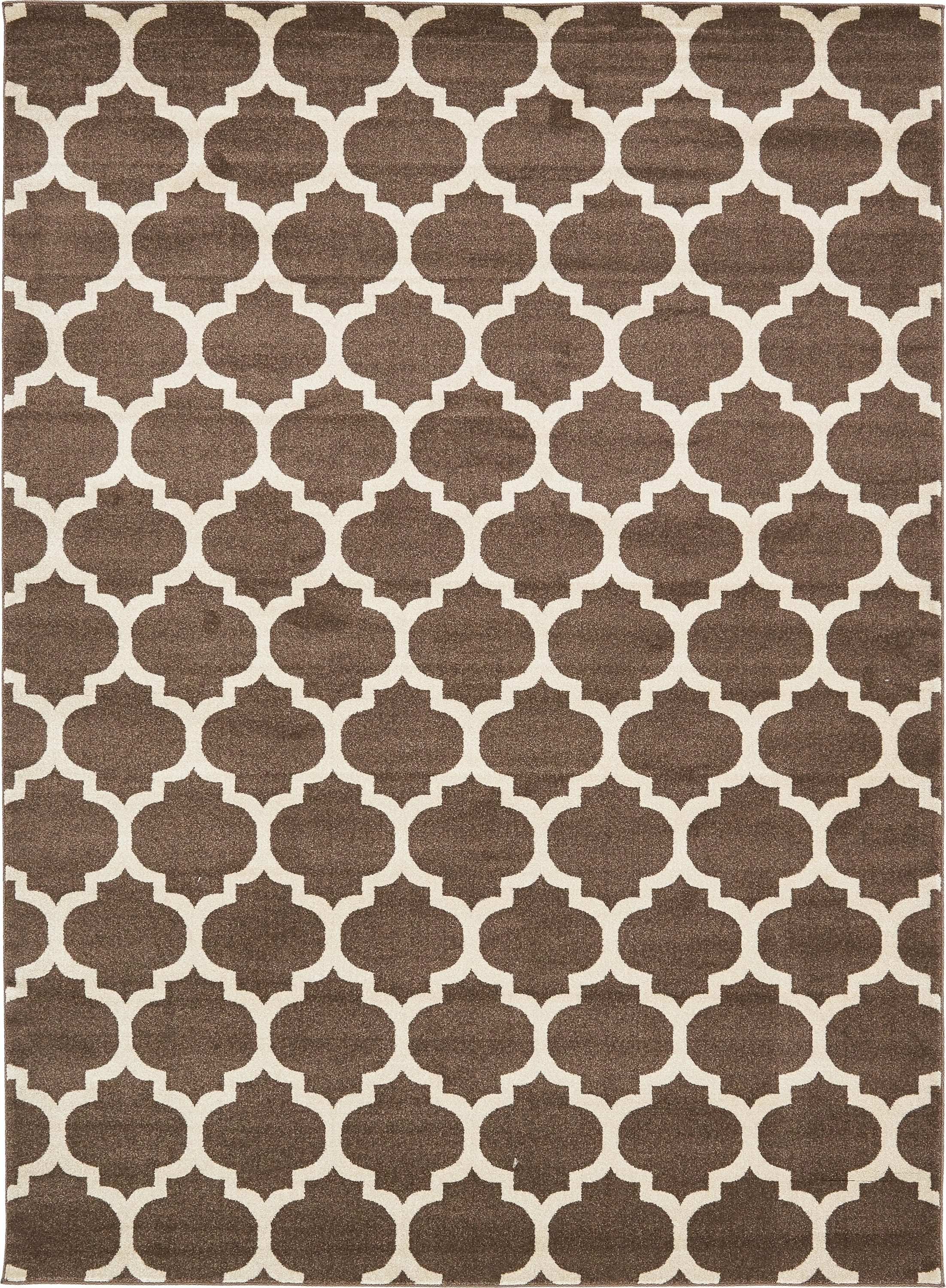 Unique Loom 3128531 Philadelphia Trellis 8 x 11 (ft) Loomed Polypropylene Brown/Beige Rectangular Indoor Geometric Industrial Area rug