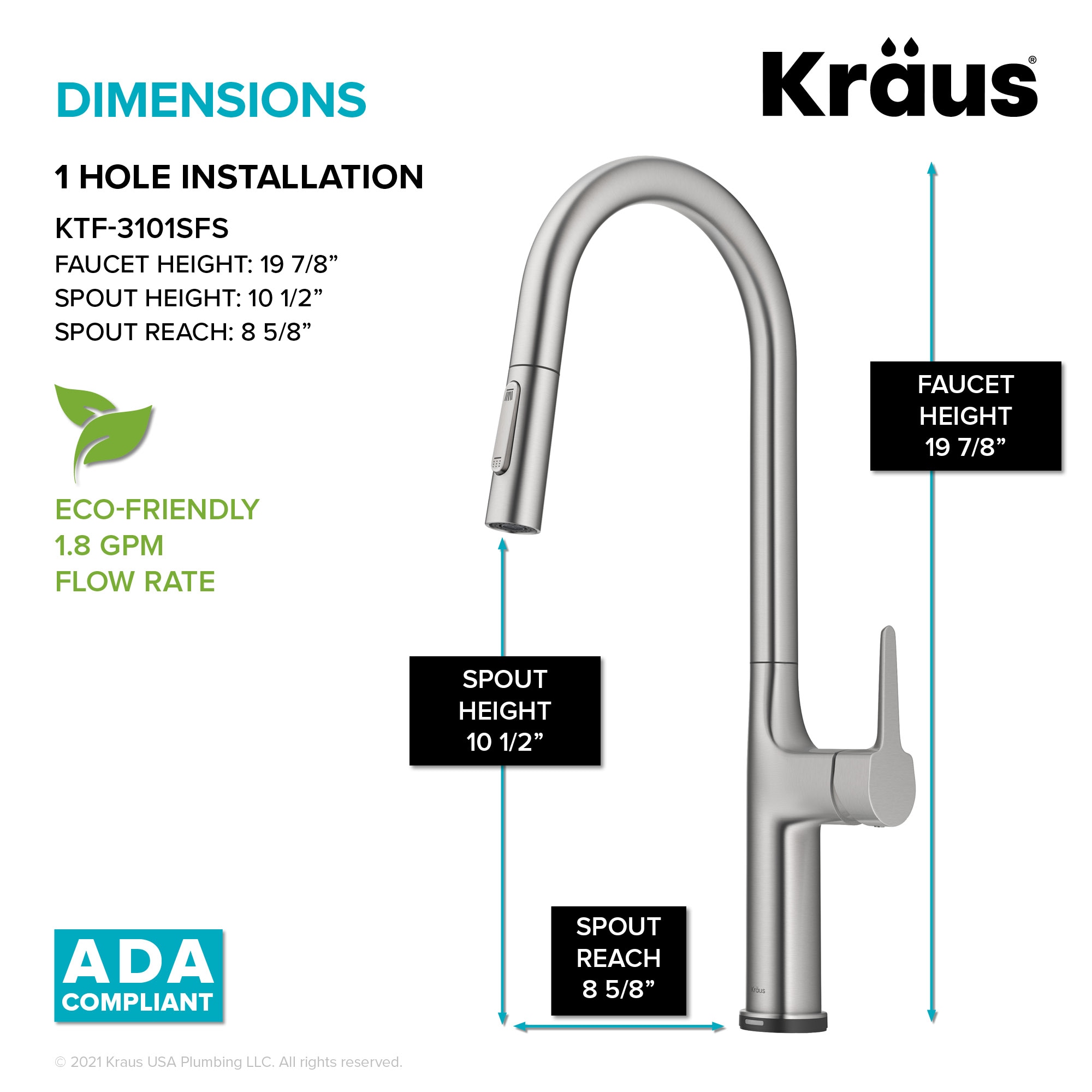 Kraus KTF-3101SFS Kitchen-Faucets - View #7