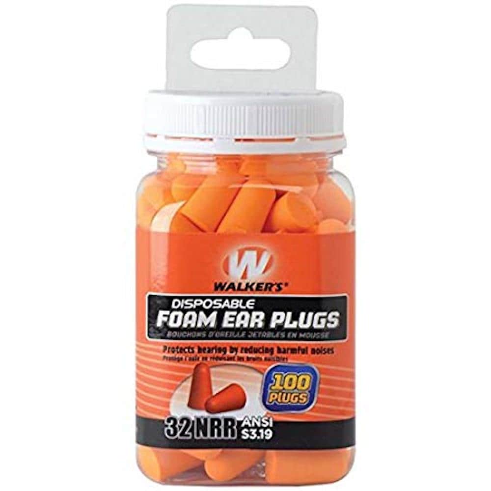Walker's GWP-FP-50PK 50 -Pack Cordless Hearing Protection Earplugs This little foam ear plugs has the ability to reduce up to -32 dB when properly installed dB Noise Reduction Rating