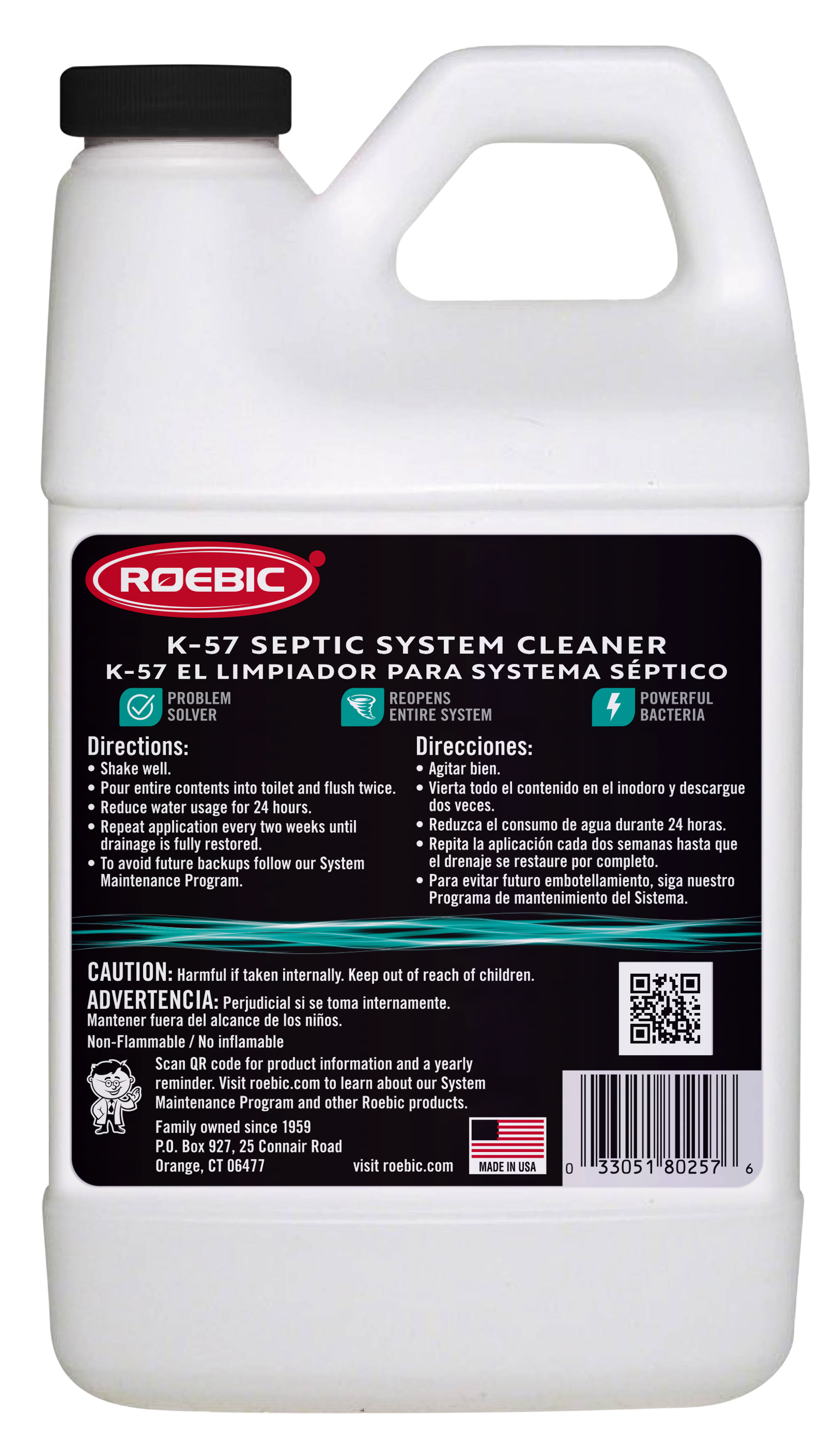Roebic Laboratories, Inc. K-57-H-3 SEPTIC SYSTEM CLEANER Septic-Cleaners - View #2