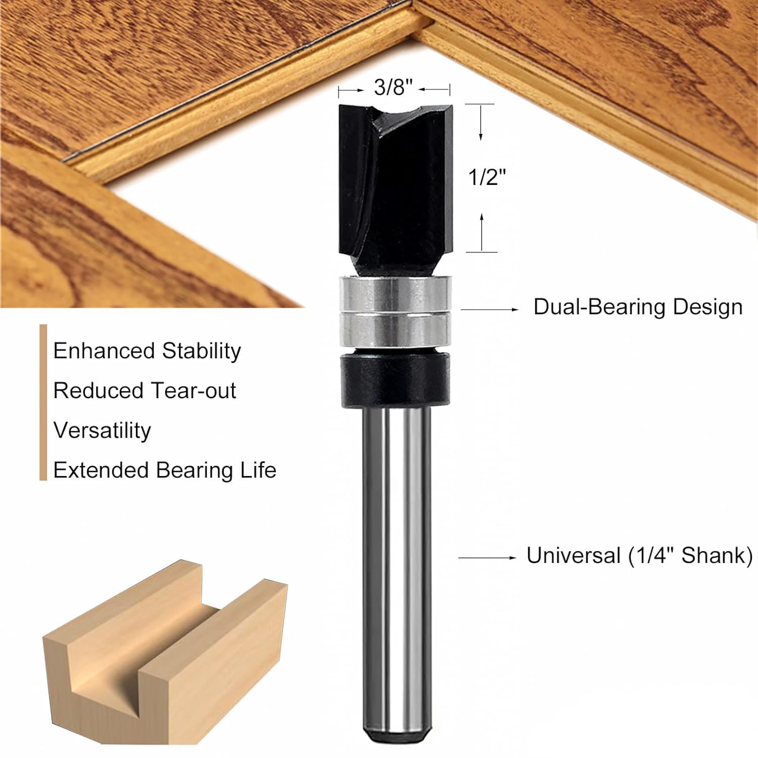 Phewnyzo LPW0723W090 Trimming-Cutout-Router-Bits - View #4