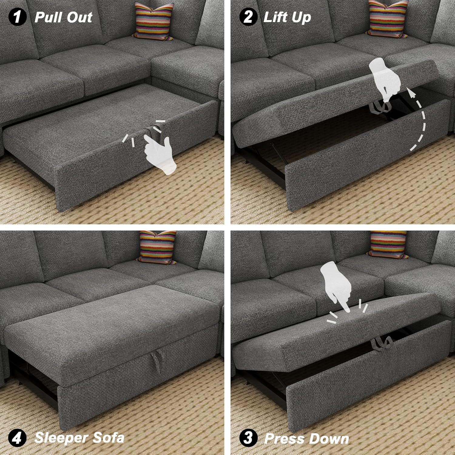 Belffin BF096C-AB-DGRAY futons - View #6