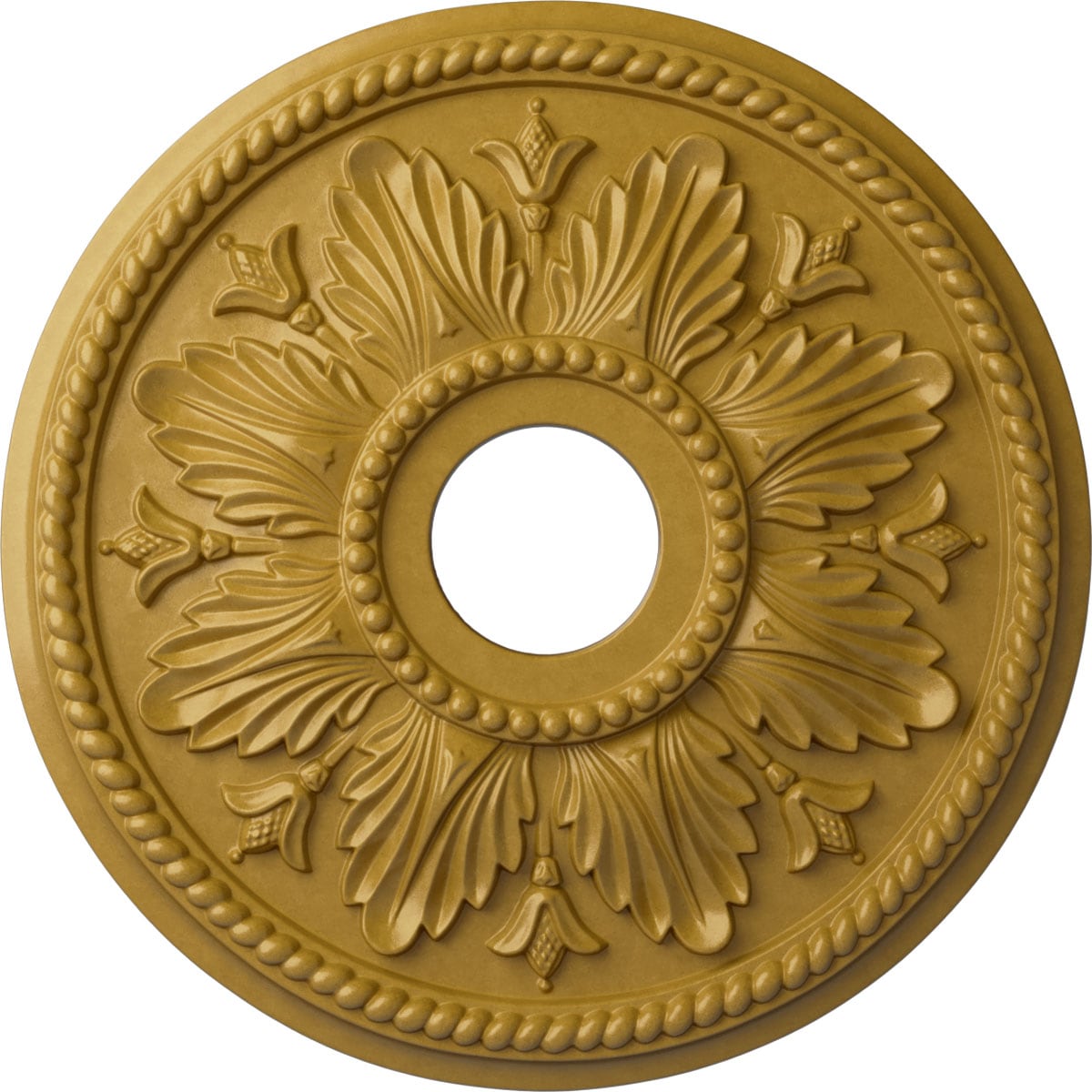 Ekena Millwork CM18ED1IGS Edinburgh 18.125-in W x 18.125-in L Painted Iridescent Gold Polyurethane Whole Ceiling Medallion