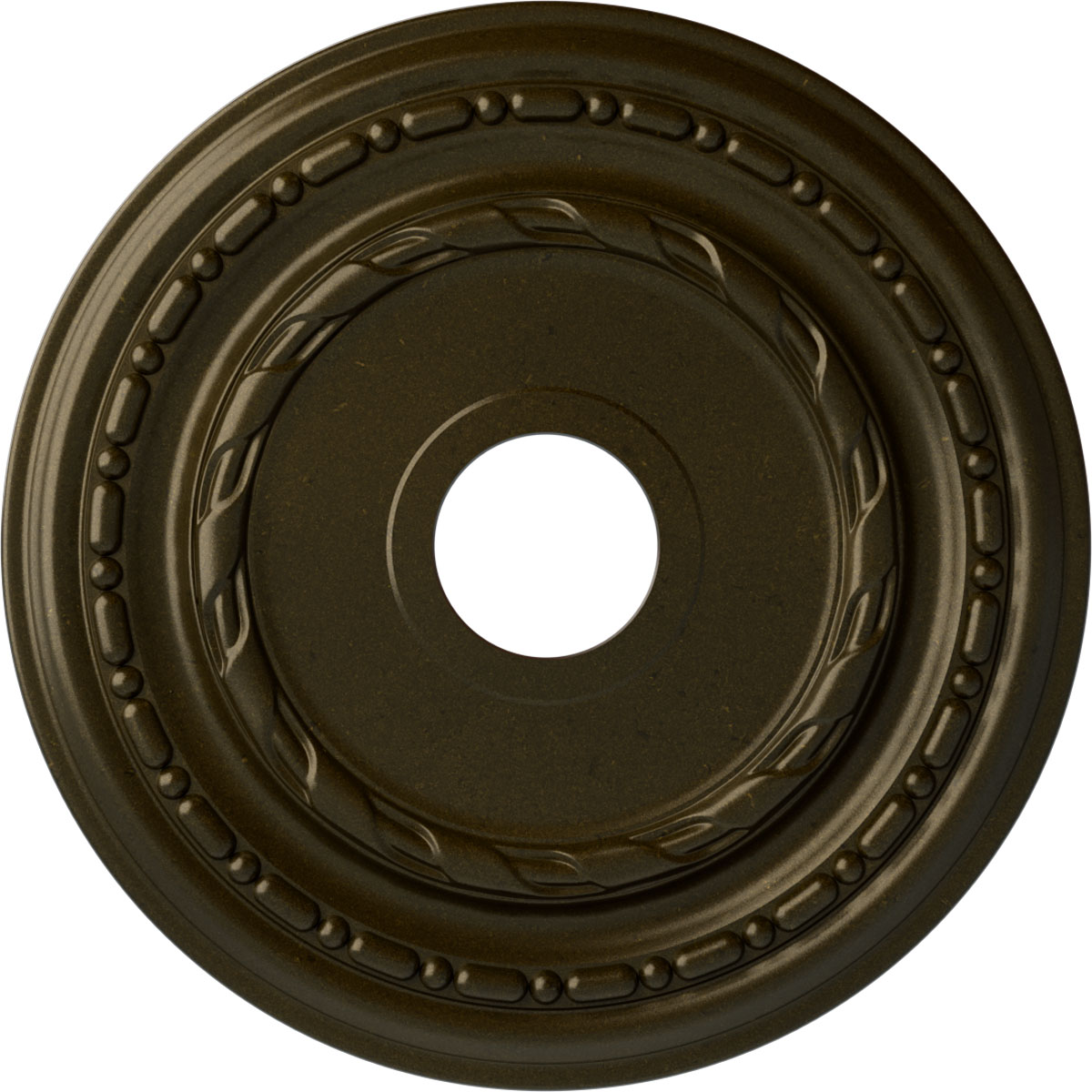 Ekena Millwork CM17DUGGS Dublin 17.875-in W x 17.875-in L Painted Green Gold Polyurethane Whole Ceiling Medallion