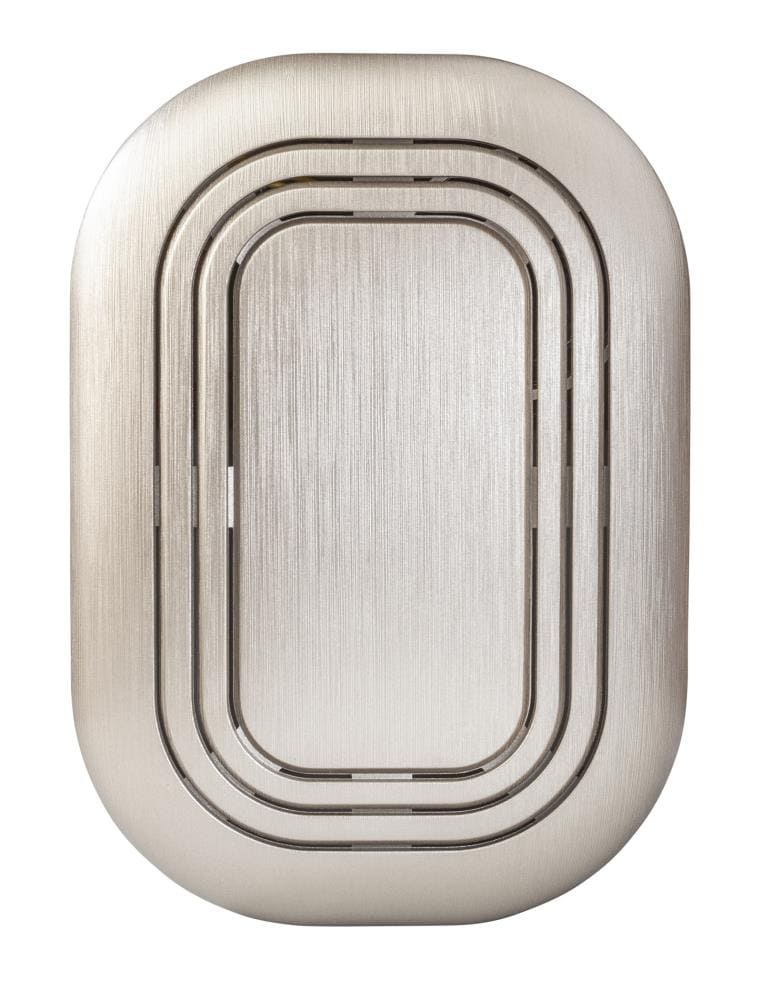 Wireless or Wired Door Bell, White with Brushed Nickel Accent