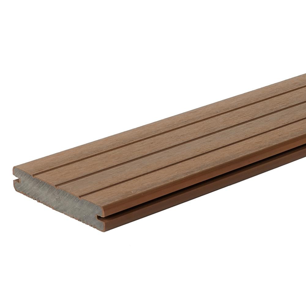 Sylvanix Skyline 1-in x 5-in x 16-ft Teak Grooved Composite Deck Board ...