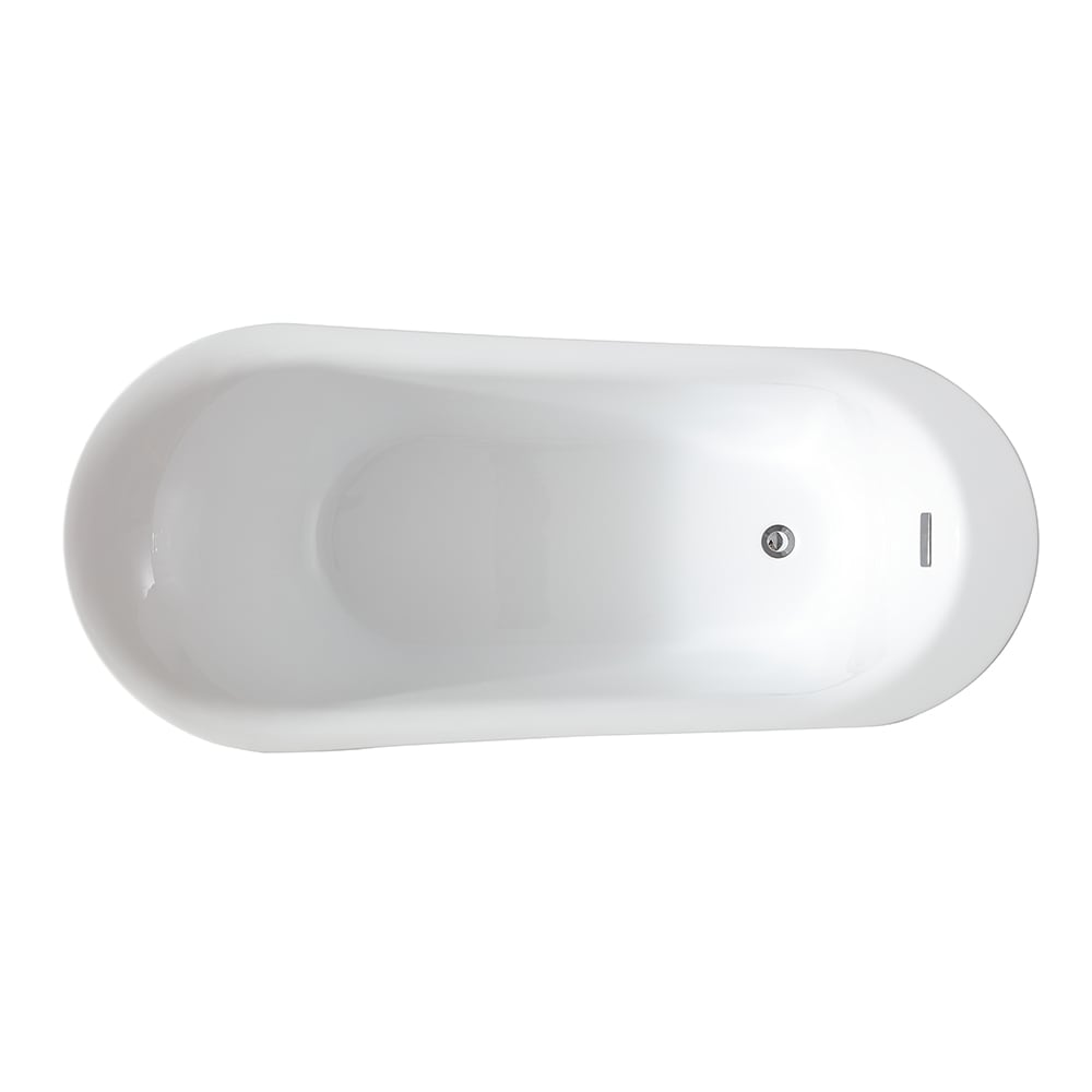 Ruby 65'' White Acrylic Freestanding Slipper Bathtub