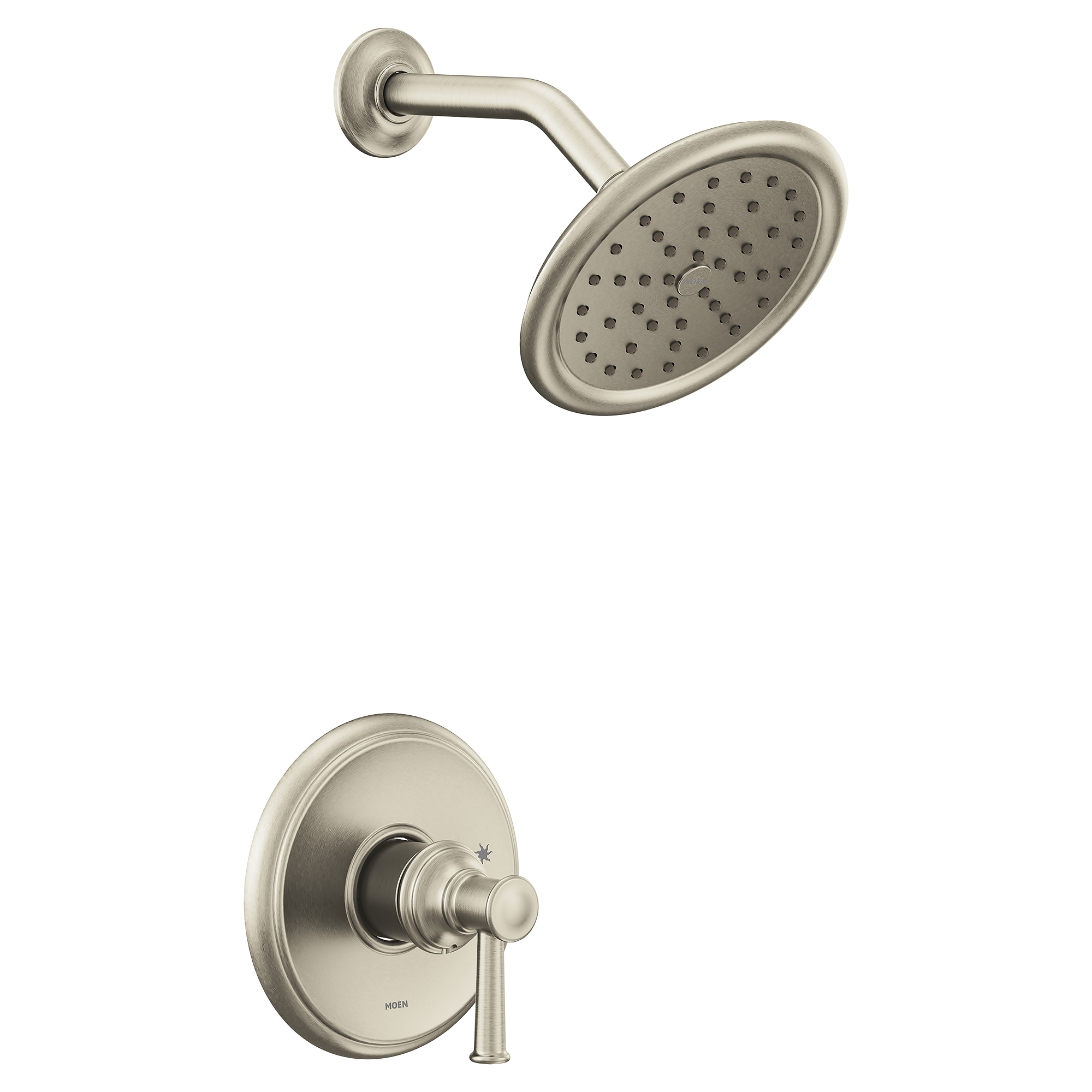 Moen UT2312EPNL Belfield Polished Nickel 1-handle Single Function 7-in Round Shower Faucet (Valve Not Included)