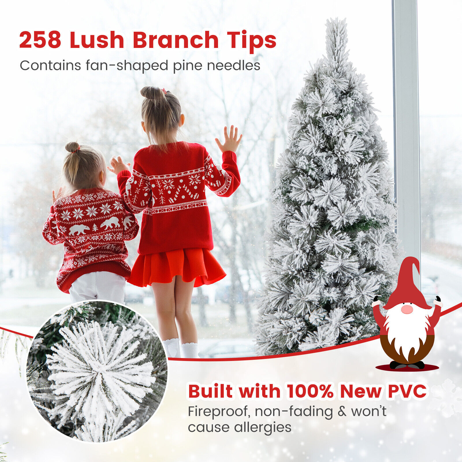 WELLFOR HYG24078US Artificial-Christmas-Trees - View #3