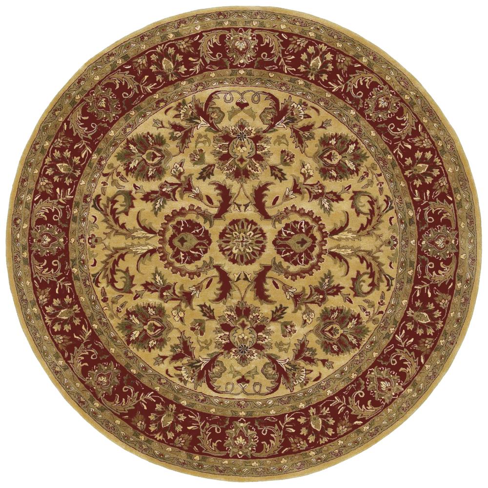 Surya Ancient Treasures Wool Burgundy Round Medallion Oriental Area Rug ...