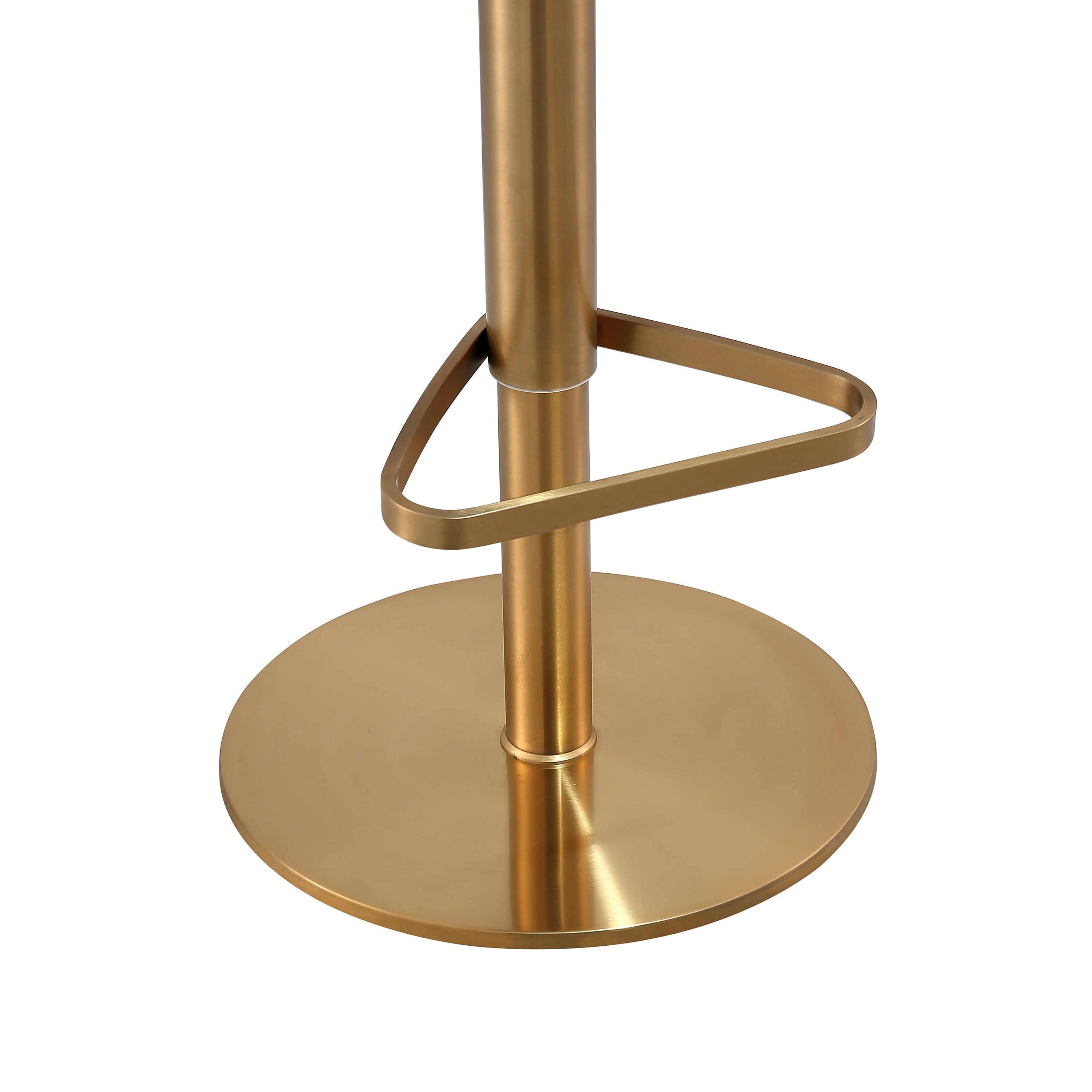 Astro Contemporary Black and Gold Vegan Leather Swivel Stool