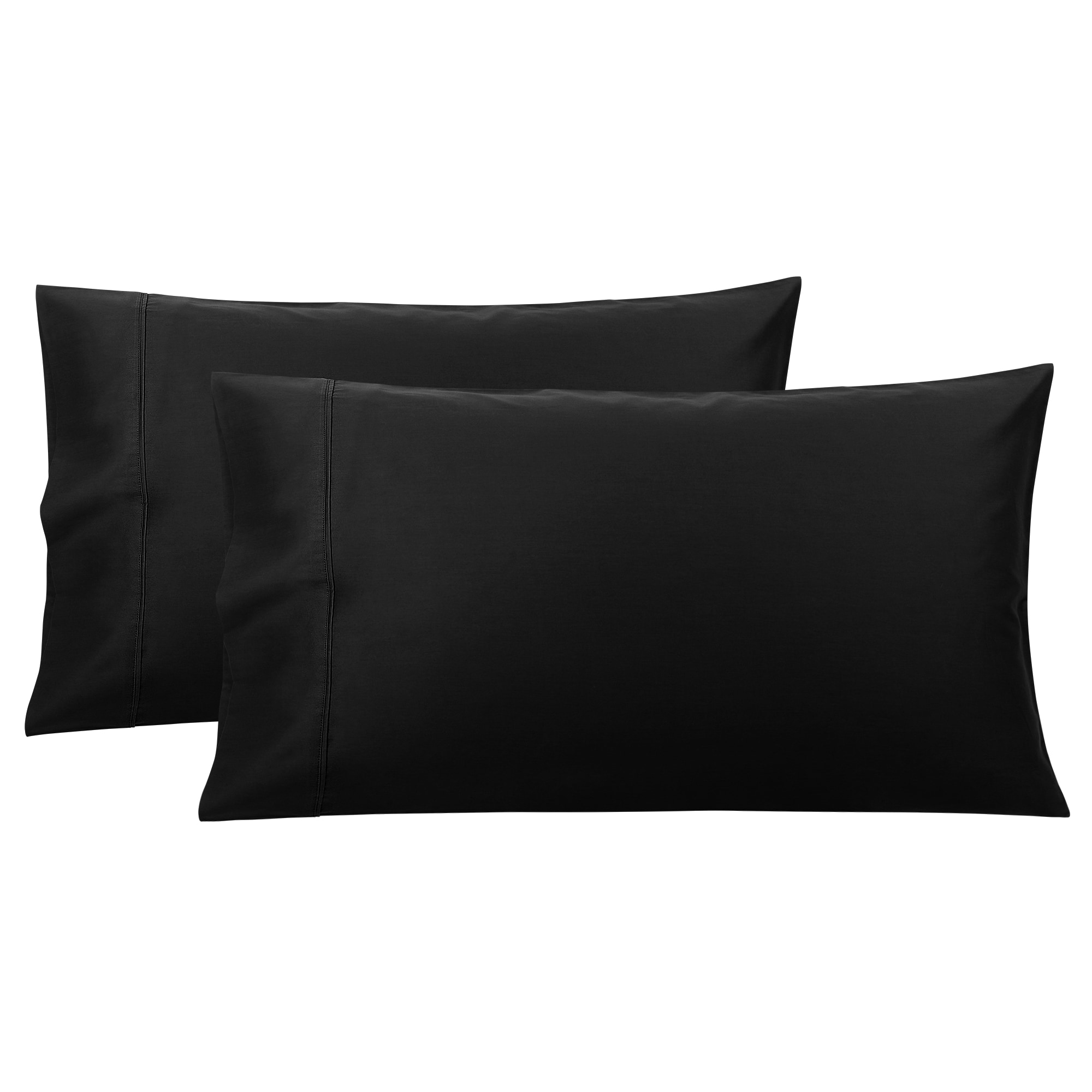 Unique Bargains Black Pillow Cases Standard Size Soft Cotton Bed Pillow Covers with Envelope Closure 20x26 inch Hotel Bedroom Pillowcases 2pcs