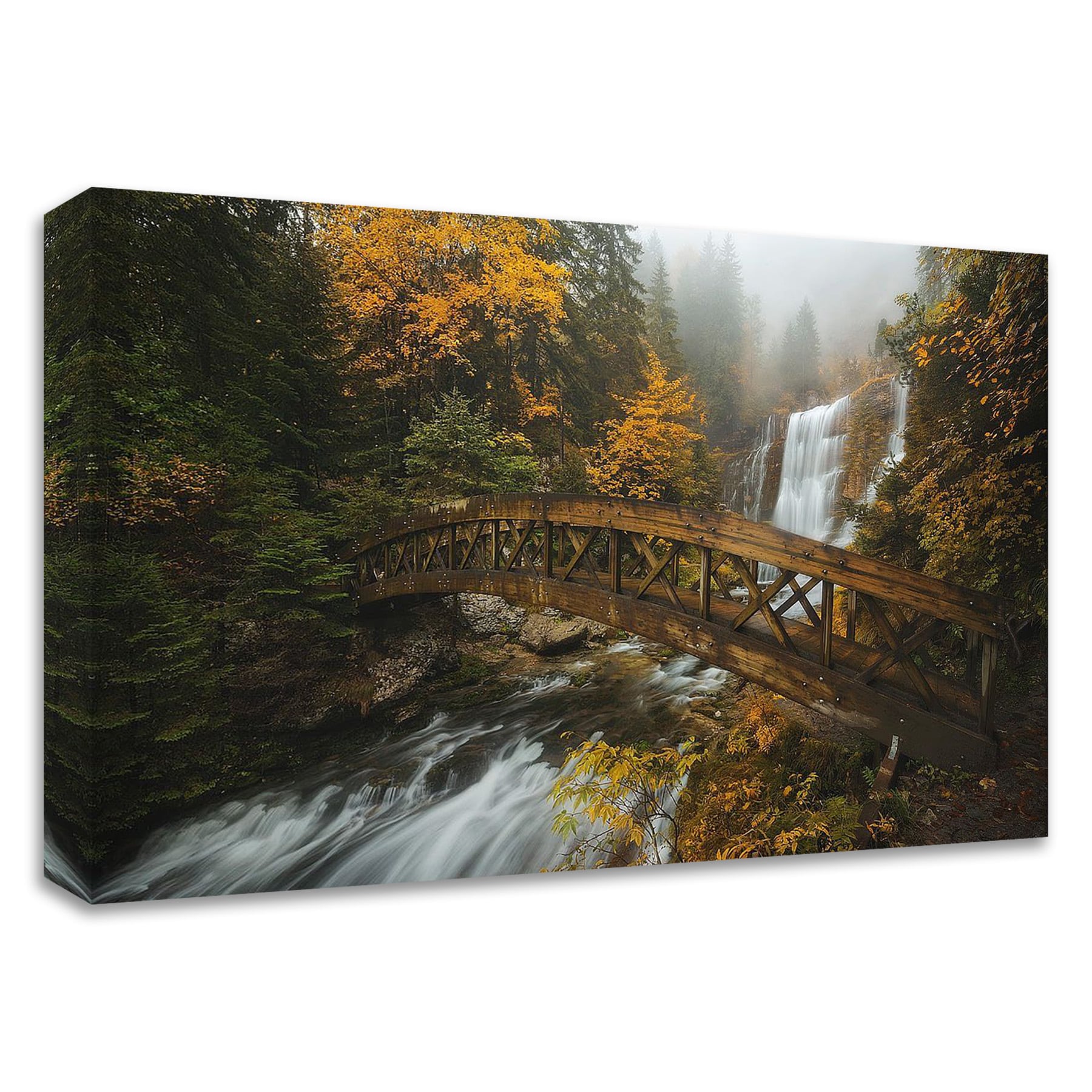 Tangletown Fine Art A Bridge In The Forest Enrico Fossati 24-in H x 36 ...