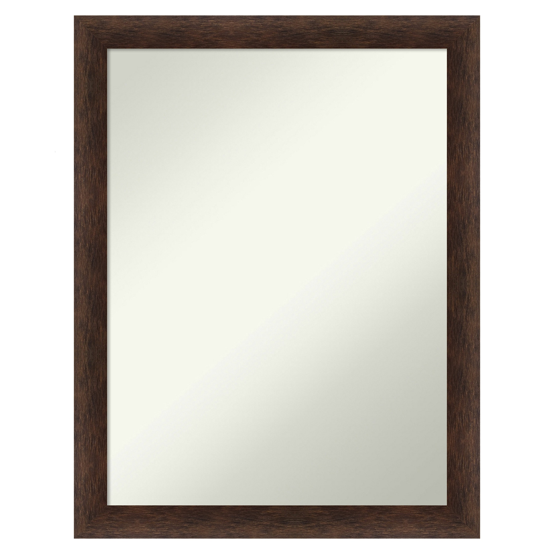 Warm Walnut 21"x27" Rectangular Wood Bathroom Vanity Mirror