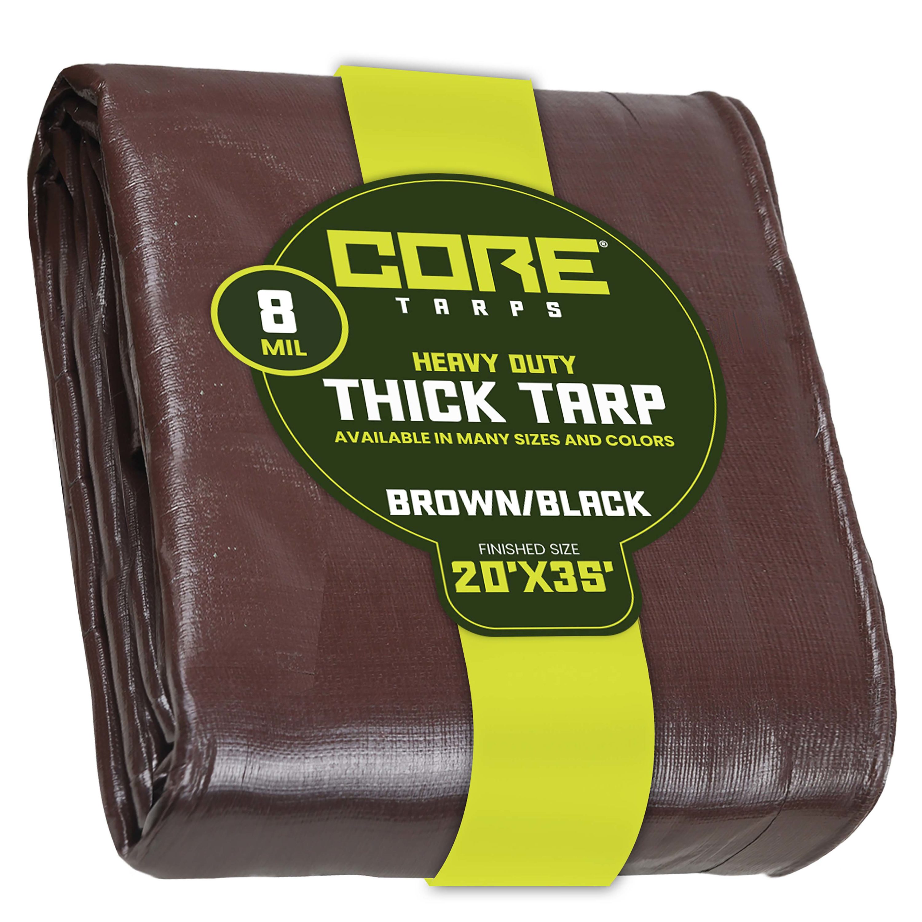 Core Tarps CT-402-20X35 20-ft x 35-ft Brown Waterproof Commercial Polyethylene 8-Mils Tarp
