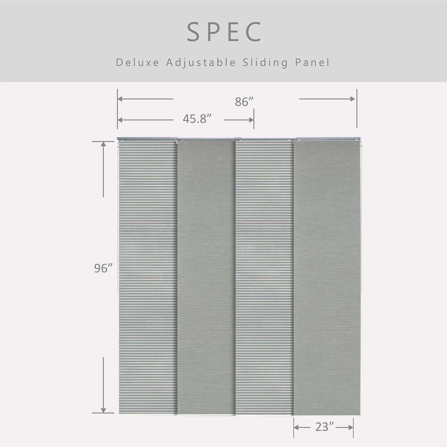 GoDear Design 4-Panel Single Rail 23-in Slat Width 86-in x 96-in ...