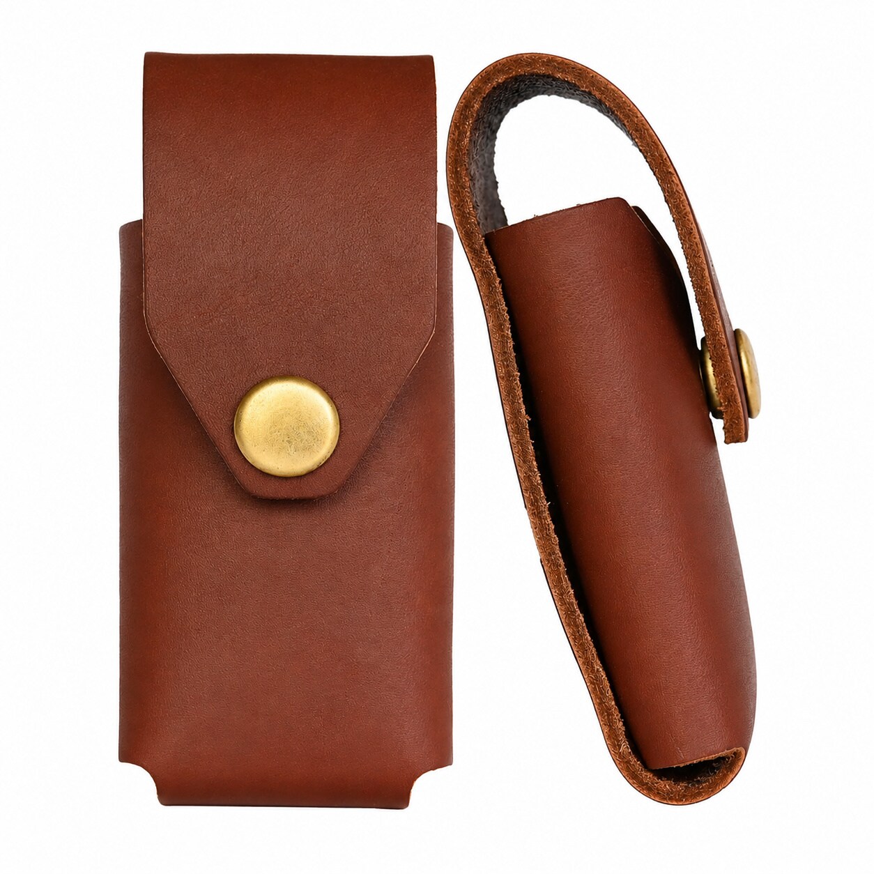 Avid Power Full Grain Leather Multitool Sheath Belt Holder With Brass Rivets